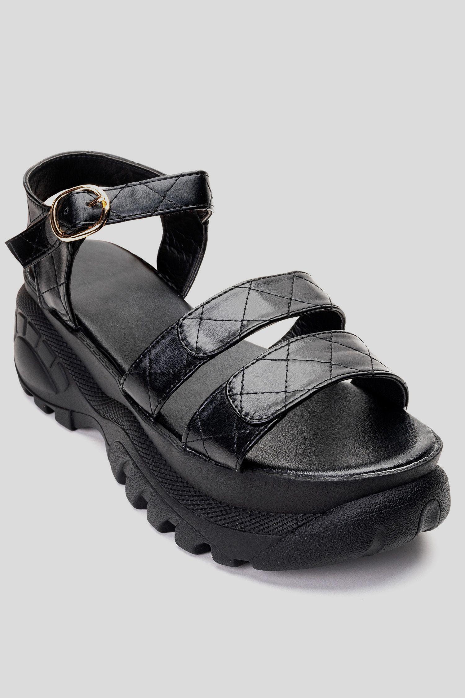 Sandalia Mujer Negro Furor Chancleta-2