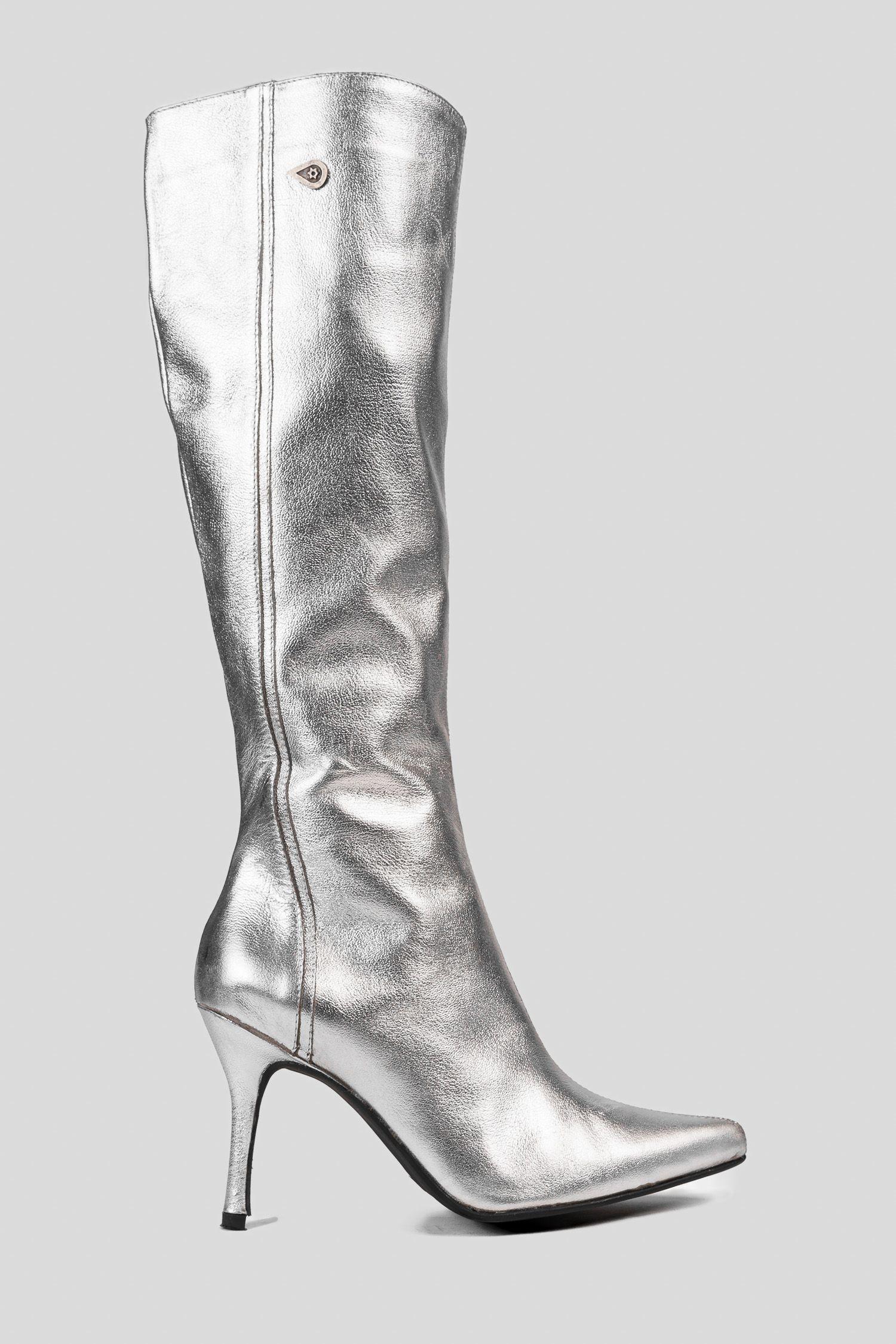 Bota Cuero Plata Friné Landazuri-0