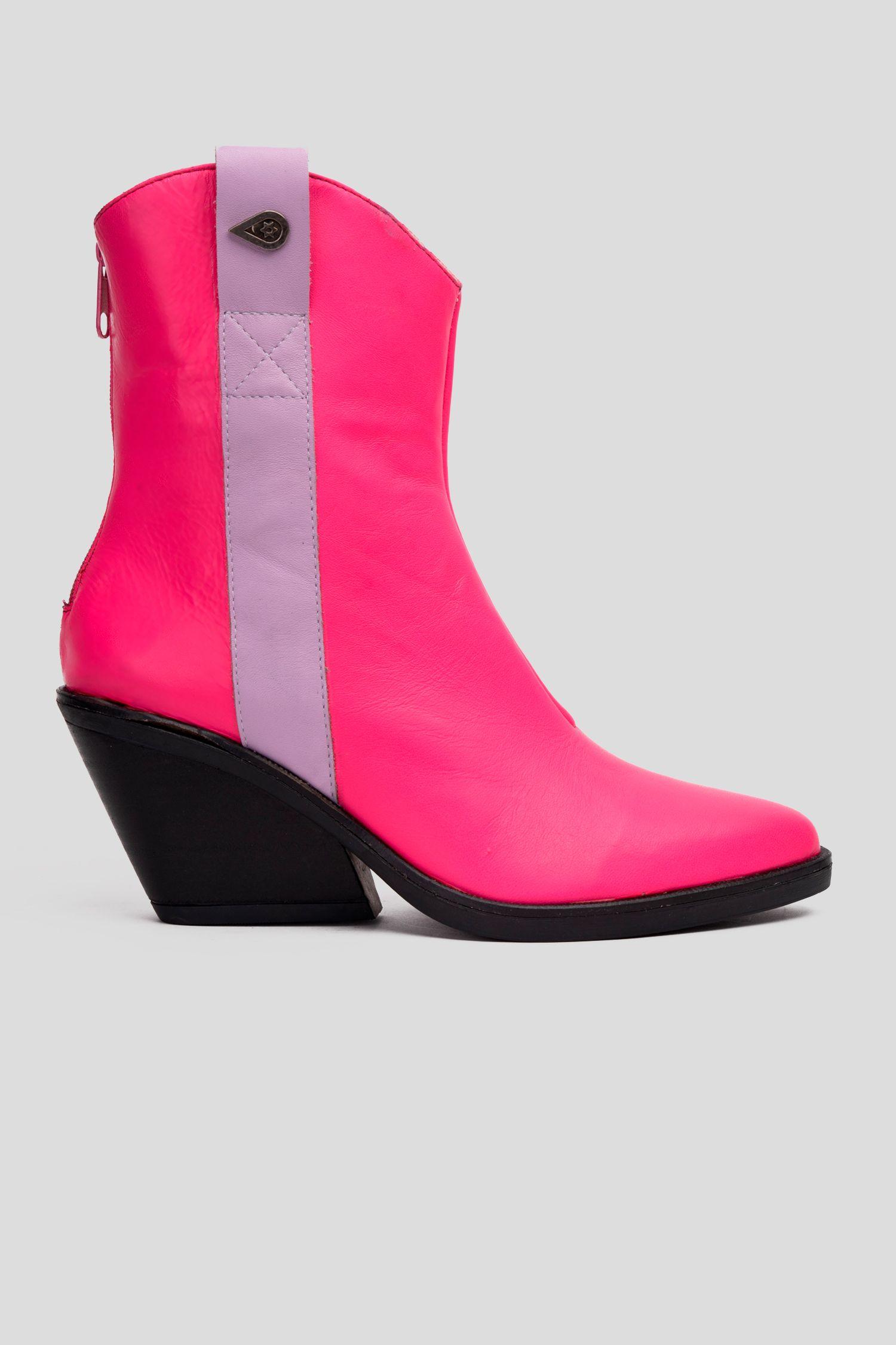 Botín Moira Rosa Fuerte Cuero Landazuri-0