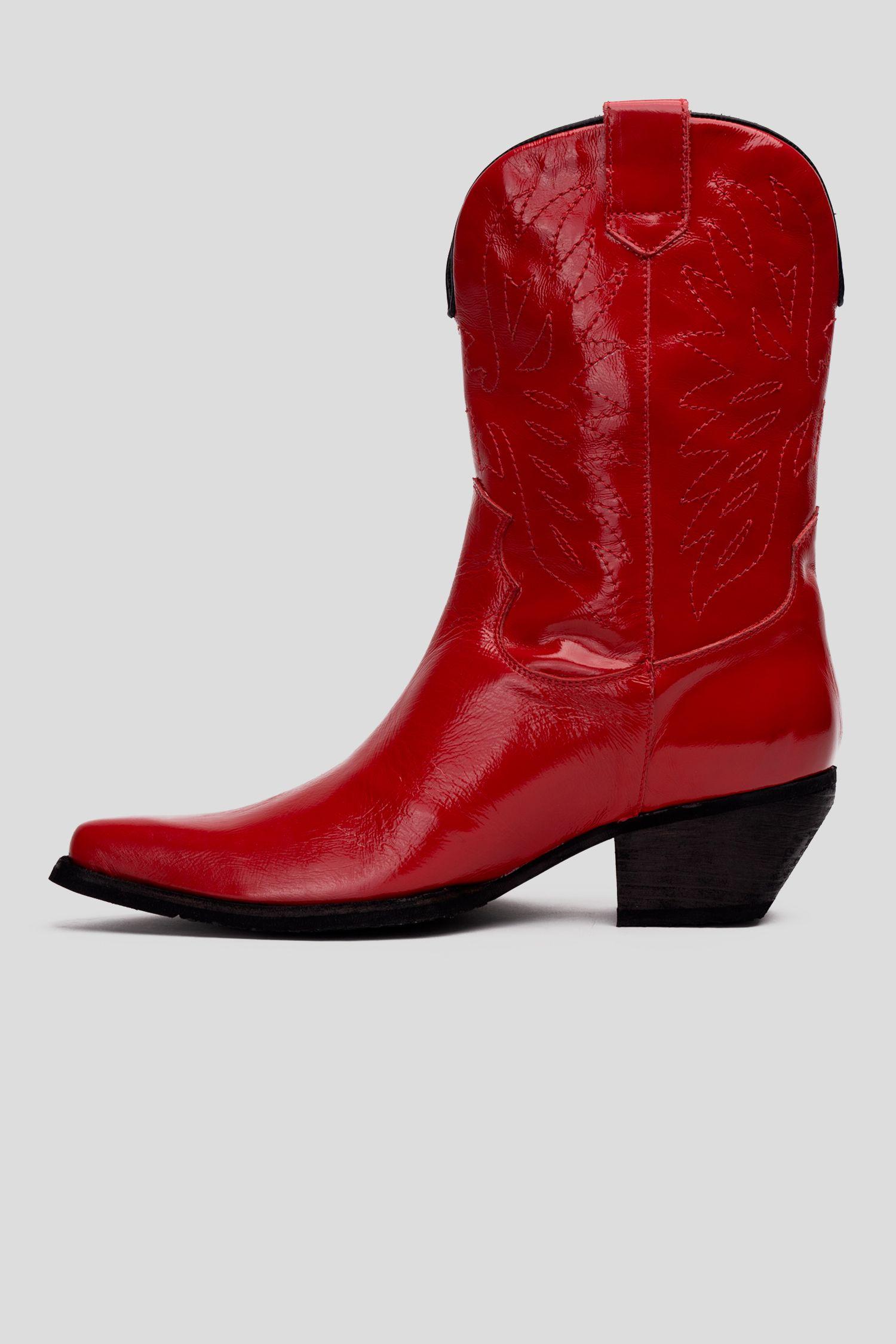 Bota Cuero Vaquera Altar Roja Landazuri-1