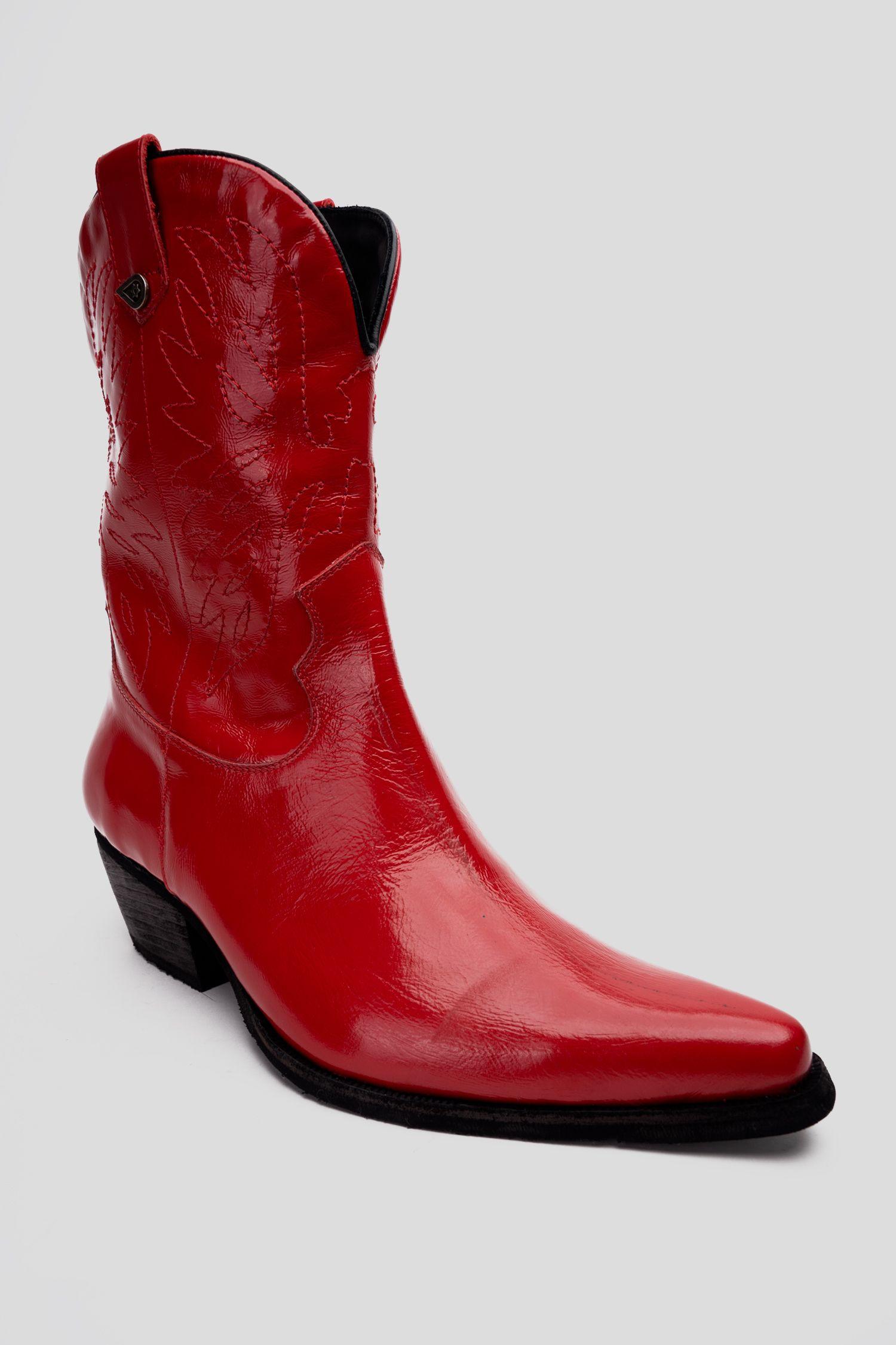 Bota Cuero Vaquera Altar Roja Landazuri-2