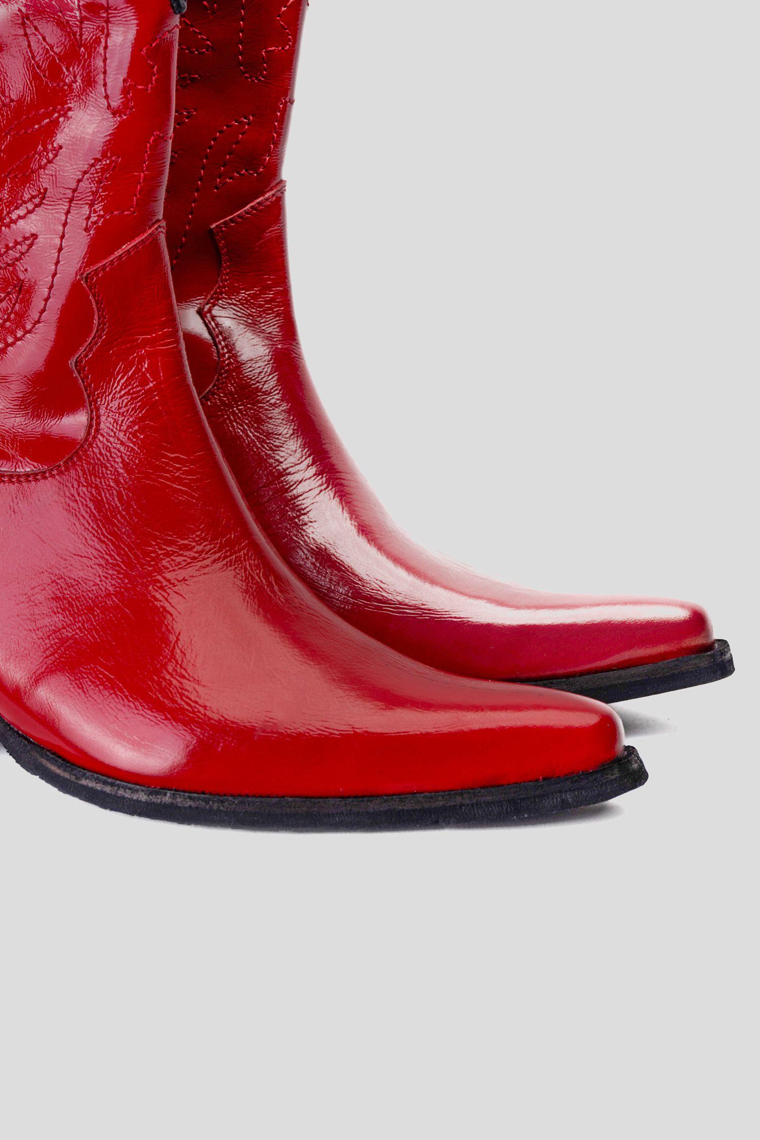 Bota Cuero Vaquera Altar Roja Landazuri-3