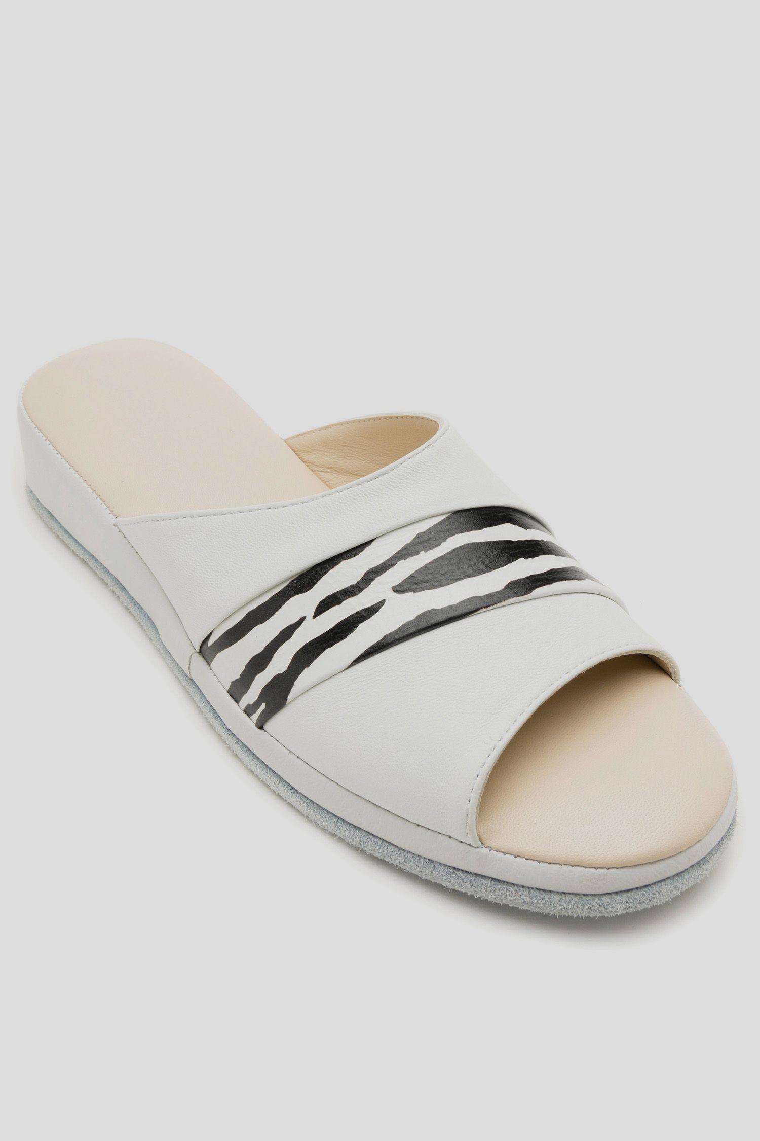 Pantufla Casual Cuero Mujer Corola Blanco Suavecito-2