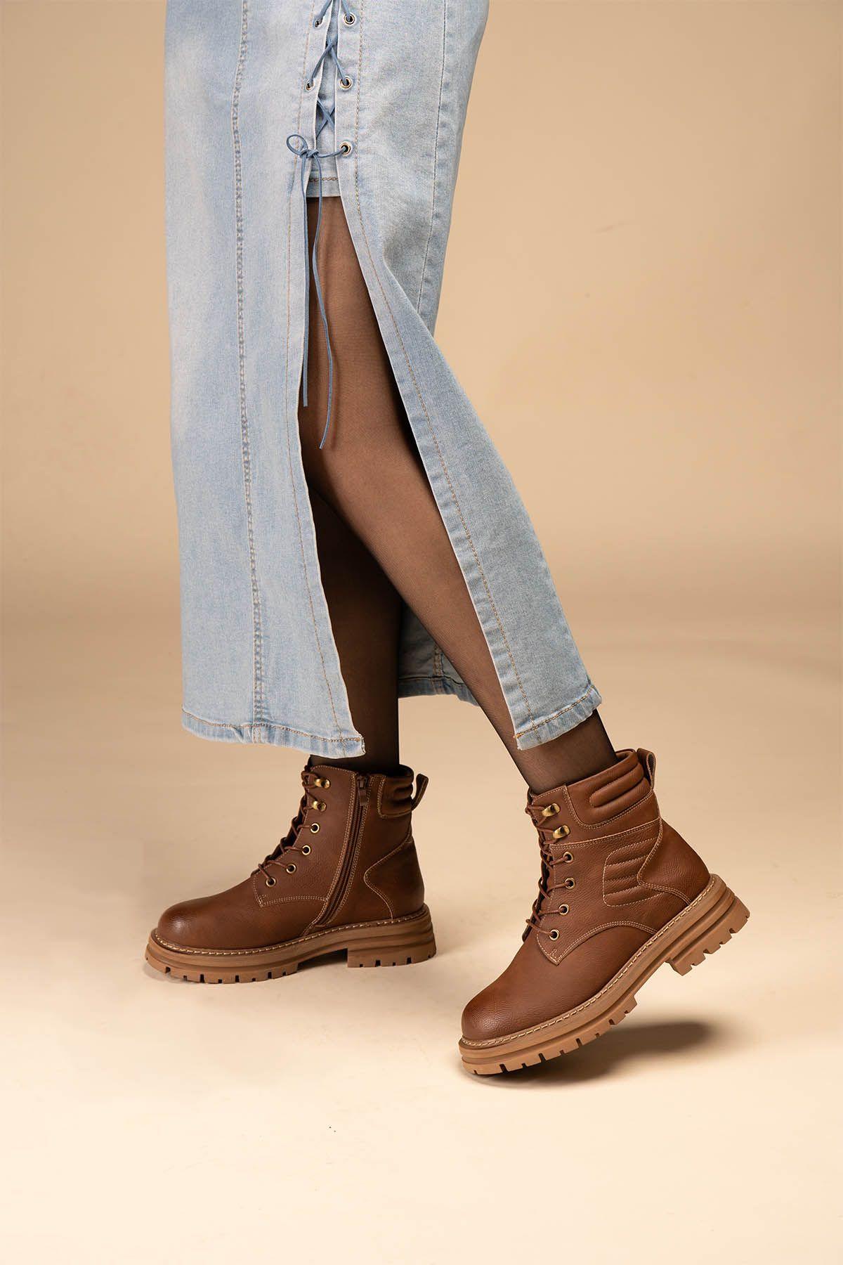 Botín Casual Mujer Camel Zetu Chinitown-1