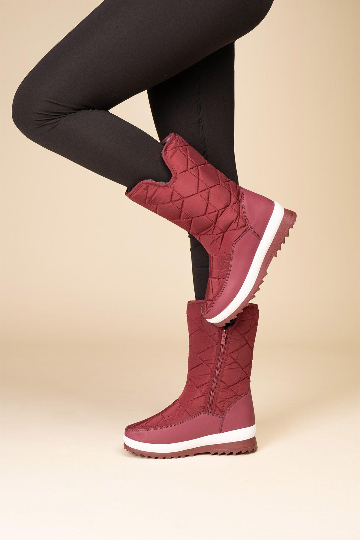 Bota Impermeable Mujer Burdeo Yunari Chinitown-1
