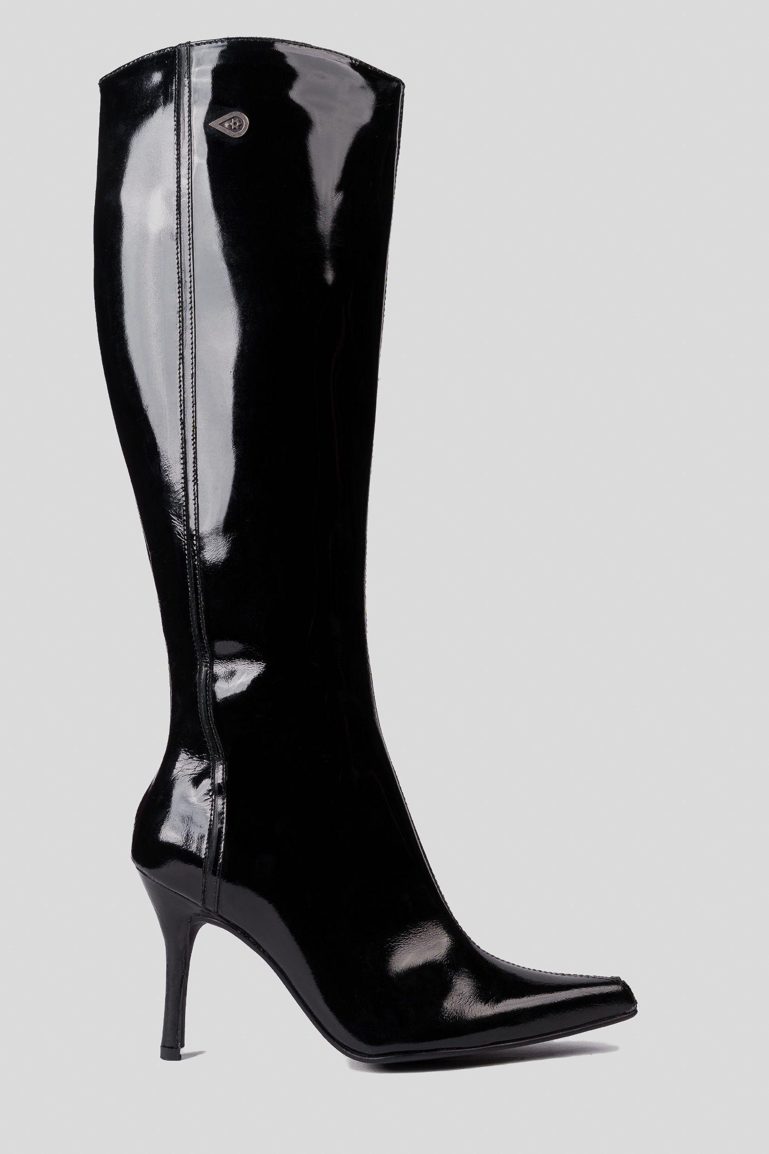 Bota Cuero Negro Charol Friné Landazuri-0