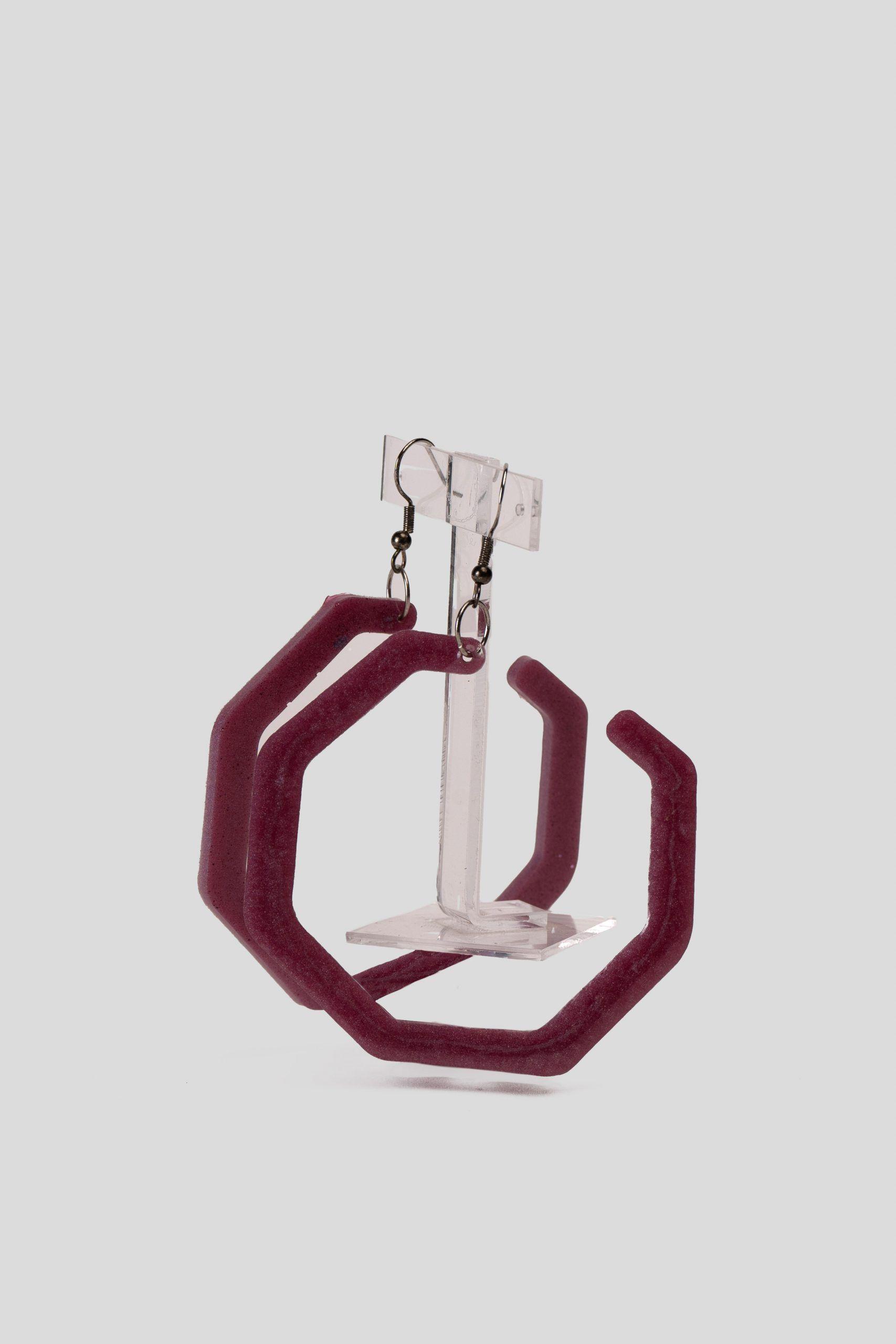 Pendientes Colgantes Diseño Octagonal Cranberry Zameta By Lina-0