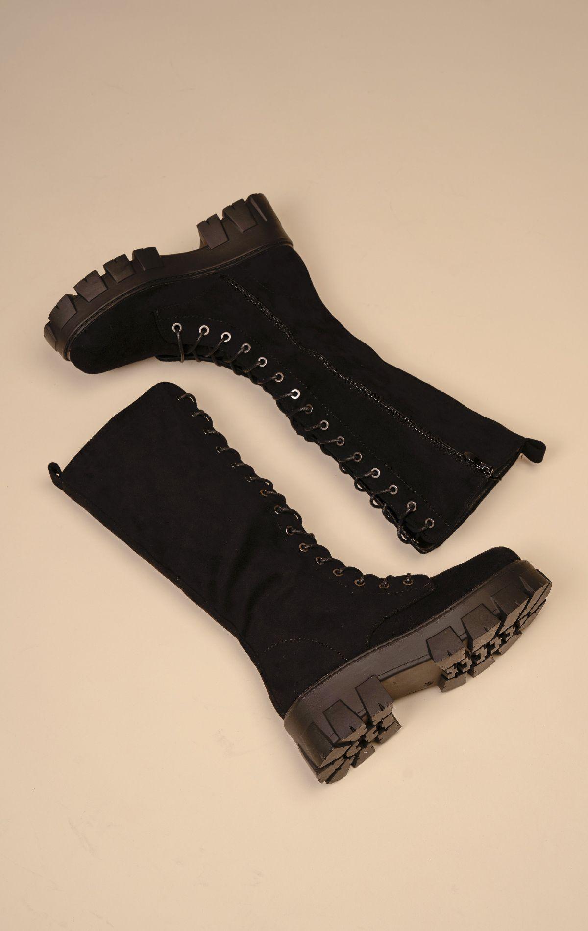 Bota Larga Mujer Negro Lagertha Chinitown-1