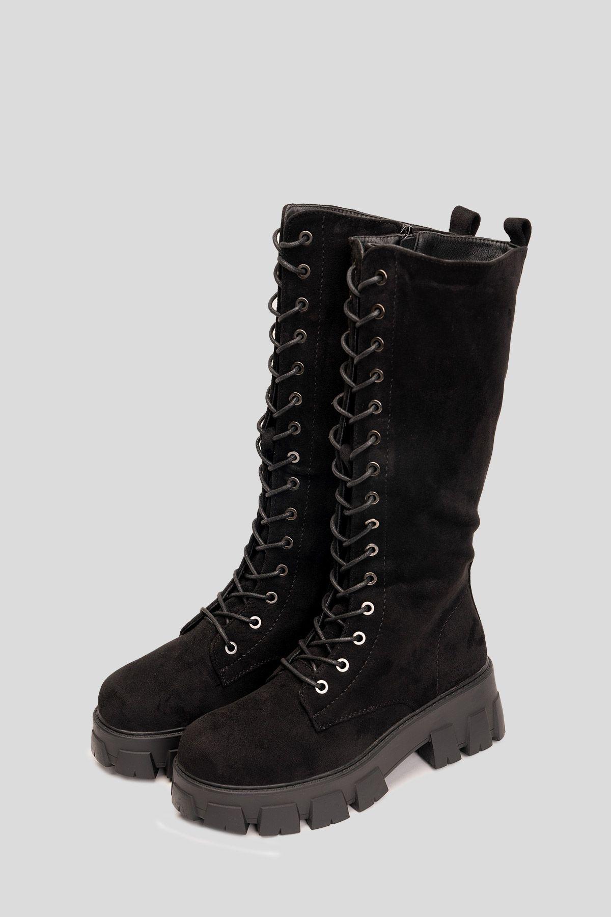 Bota Larga Mujer Negro Lagertha Chinitown-4