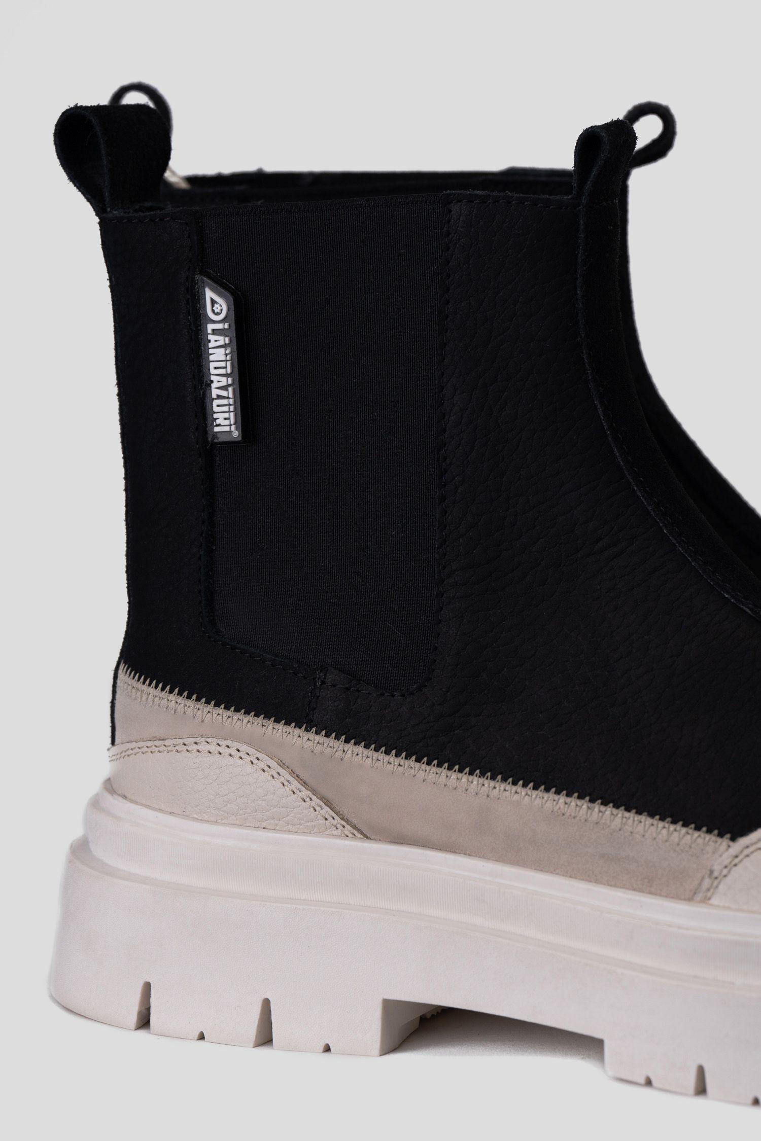 Botín Cuero Gaff Blanco Negro Landazuri-3