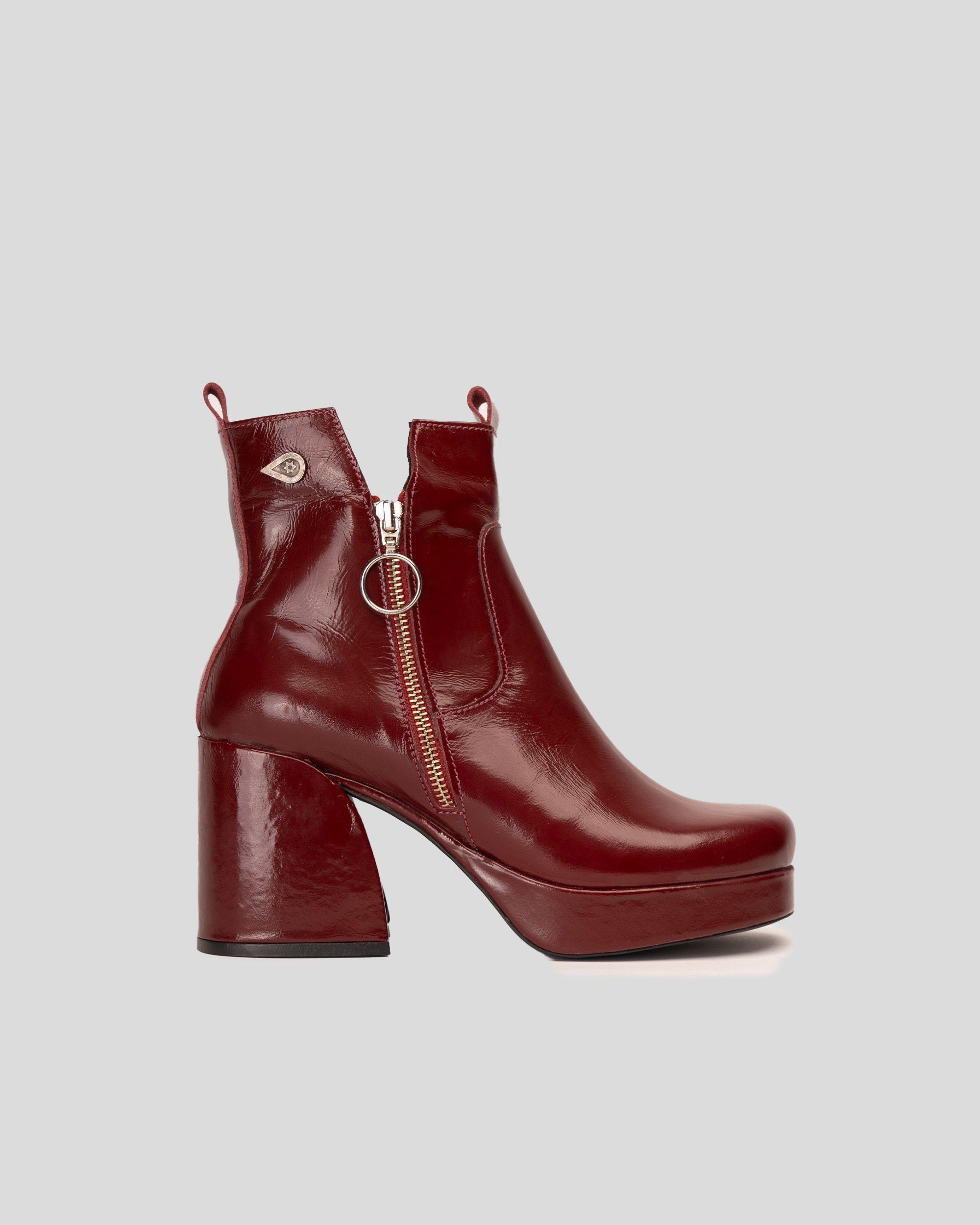 Botín Cuero Aspasia Tinto Landazuri-0