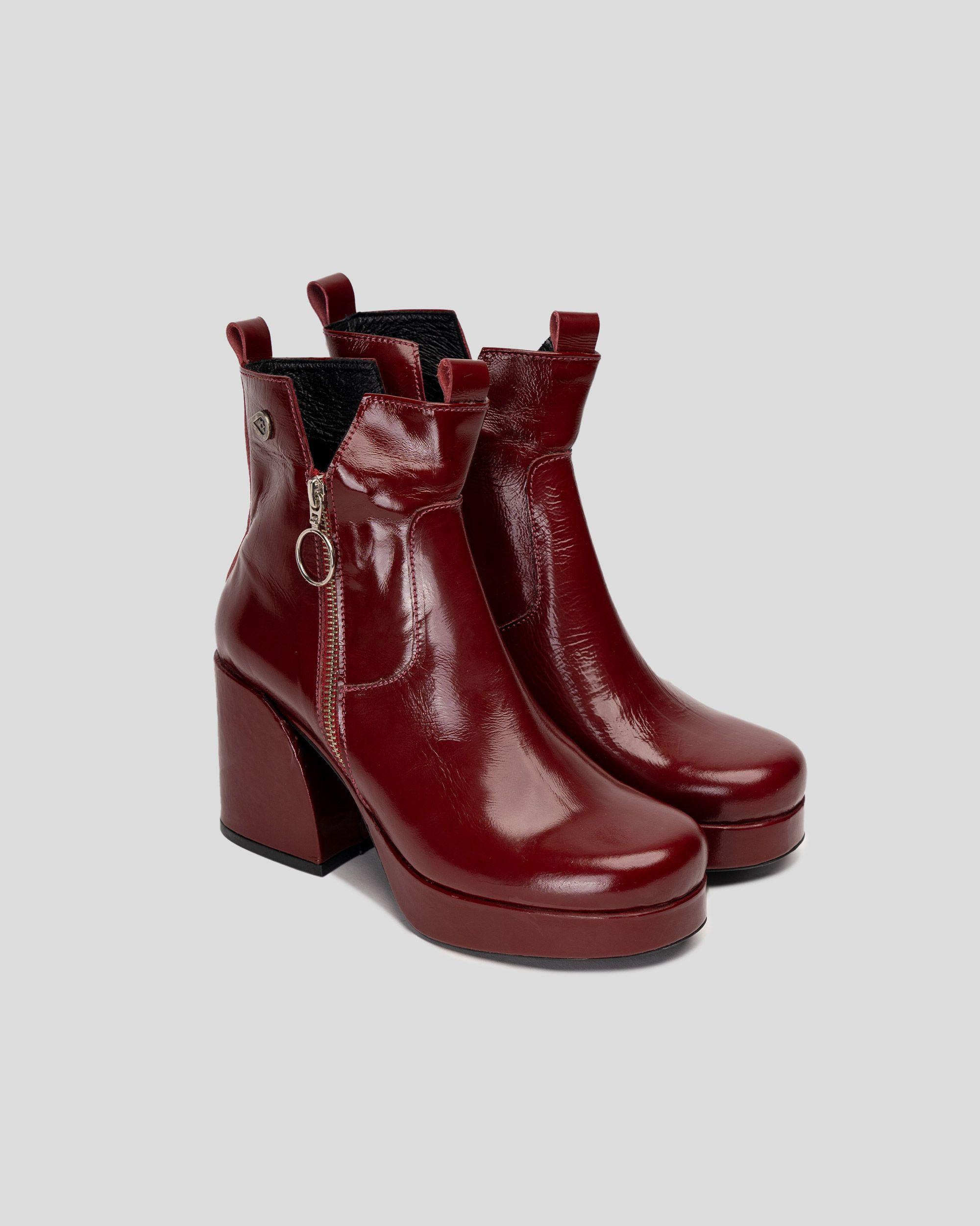 Botín Cuero Aspasia Tinto Landazuri-1