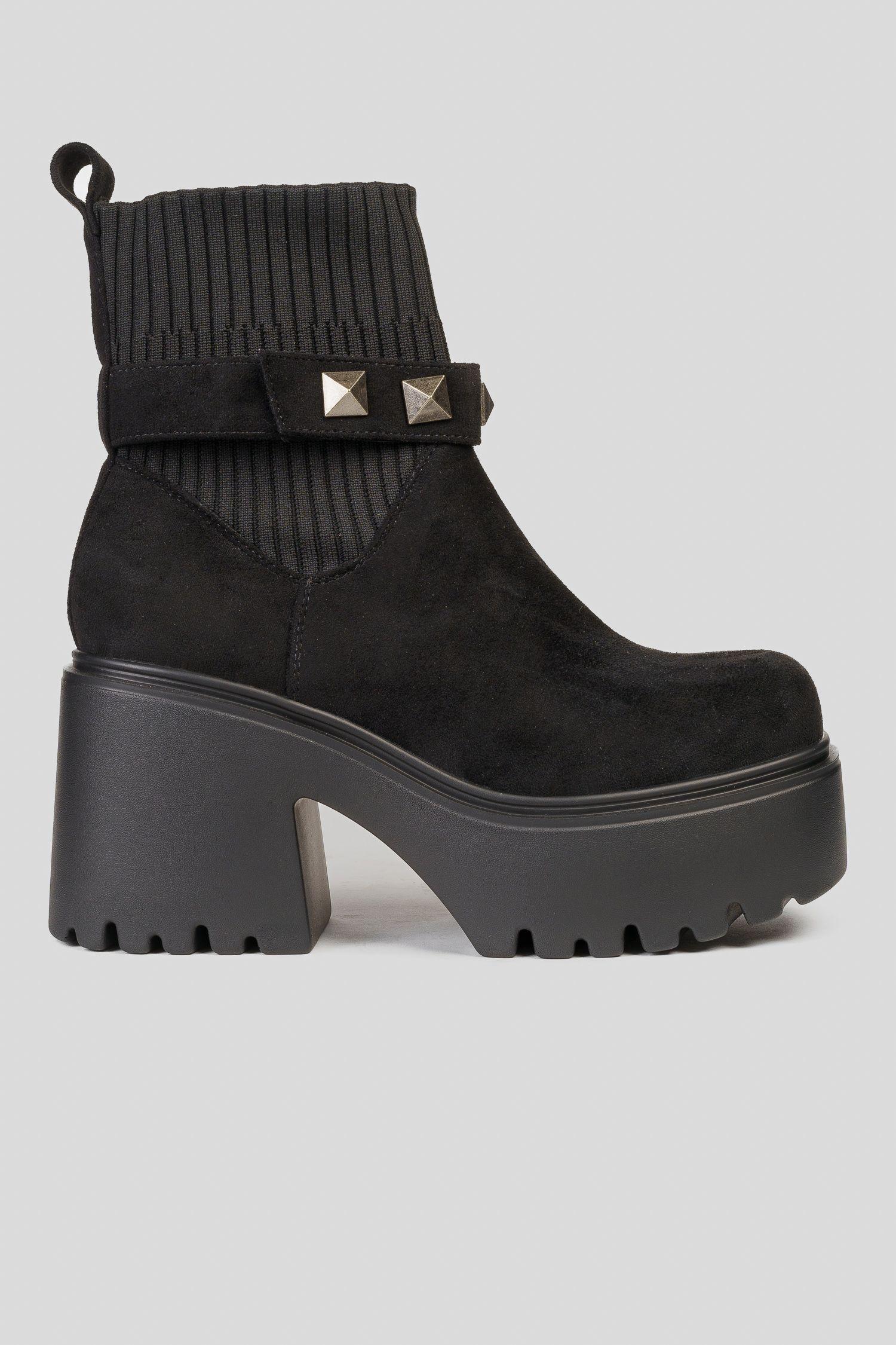 Botín Mujer Negro Gamuza Jin Boteli-0