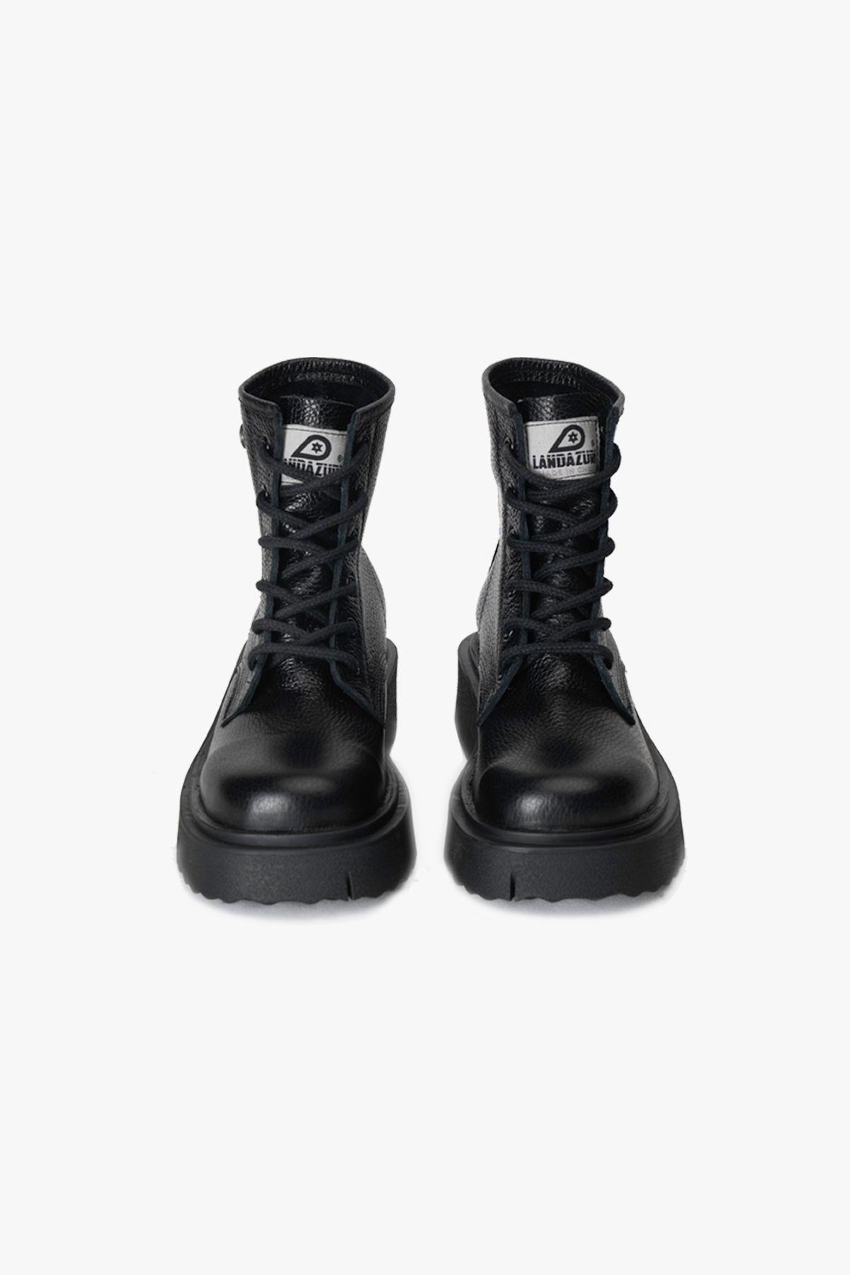 Botín Cuero Atenea Negro Caviar Landazuri-3