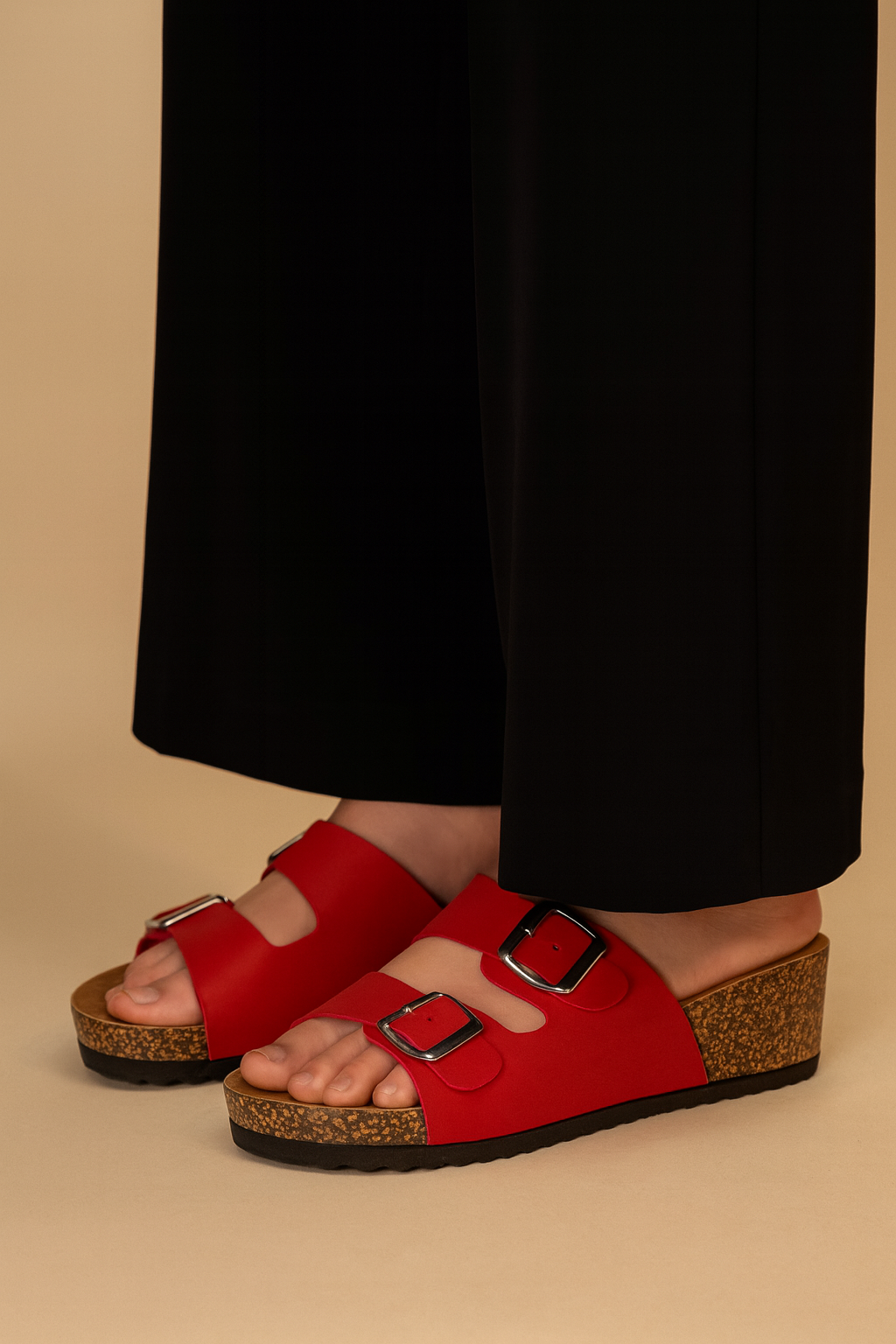 Sandalia Mujer Rojo Arlequin Chancleta-1