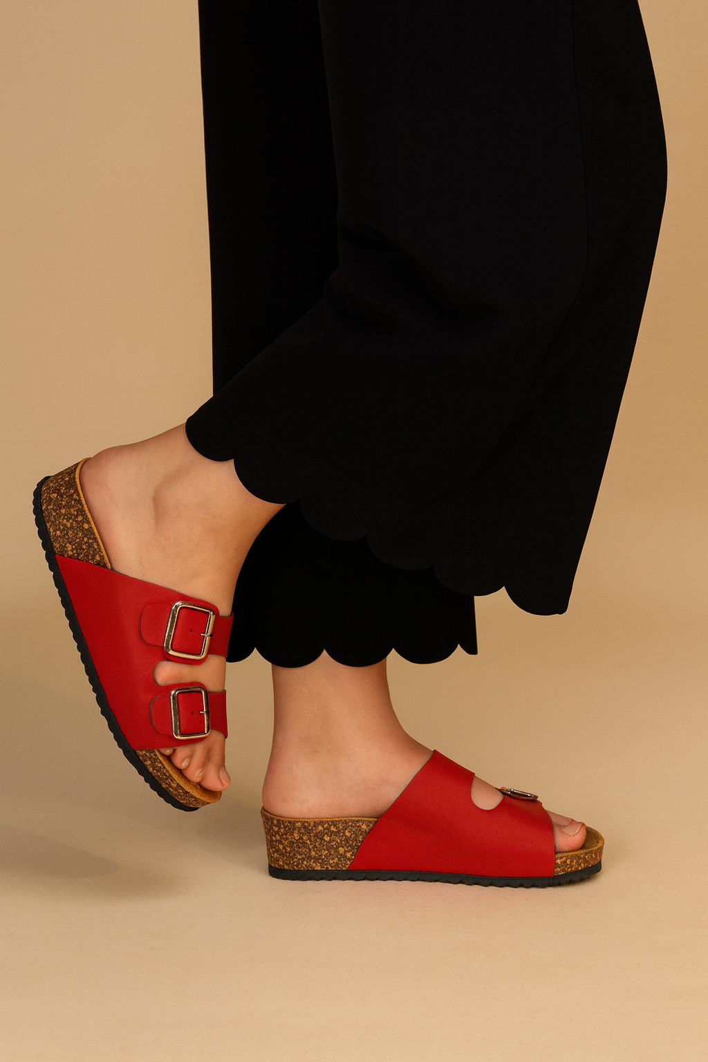 Sandalia Mujer Rojo Arlequin Chancleta-4