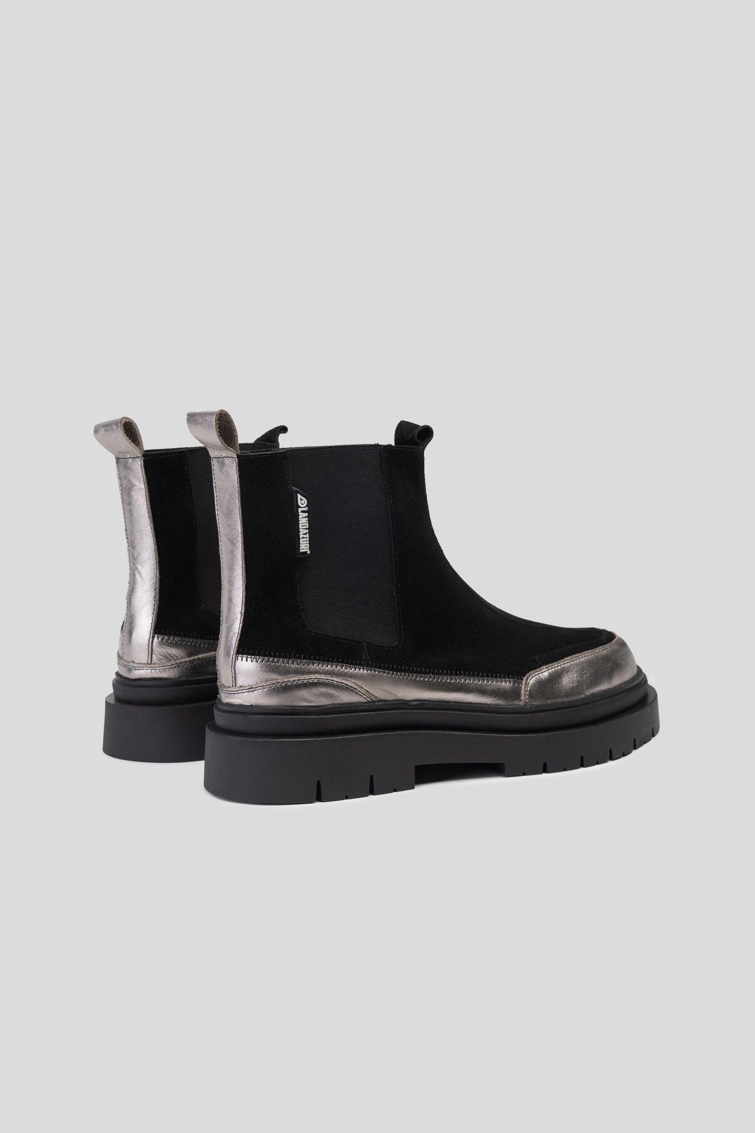 Botín Cuero Gaff Negro Plata Landazuri-3