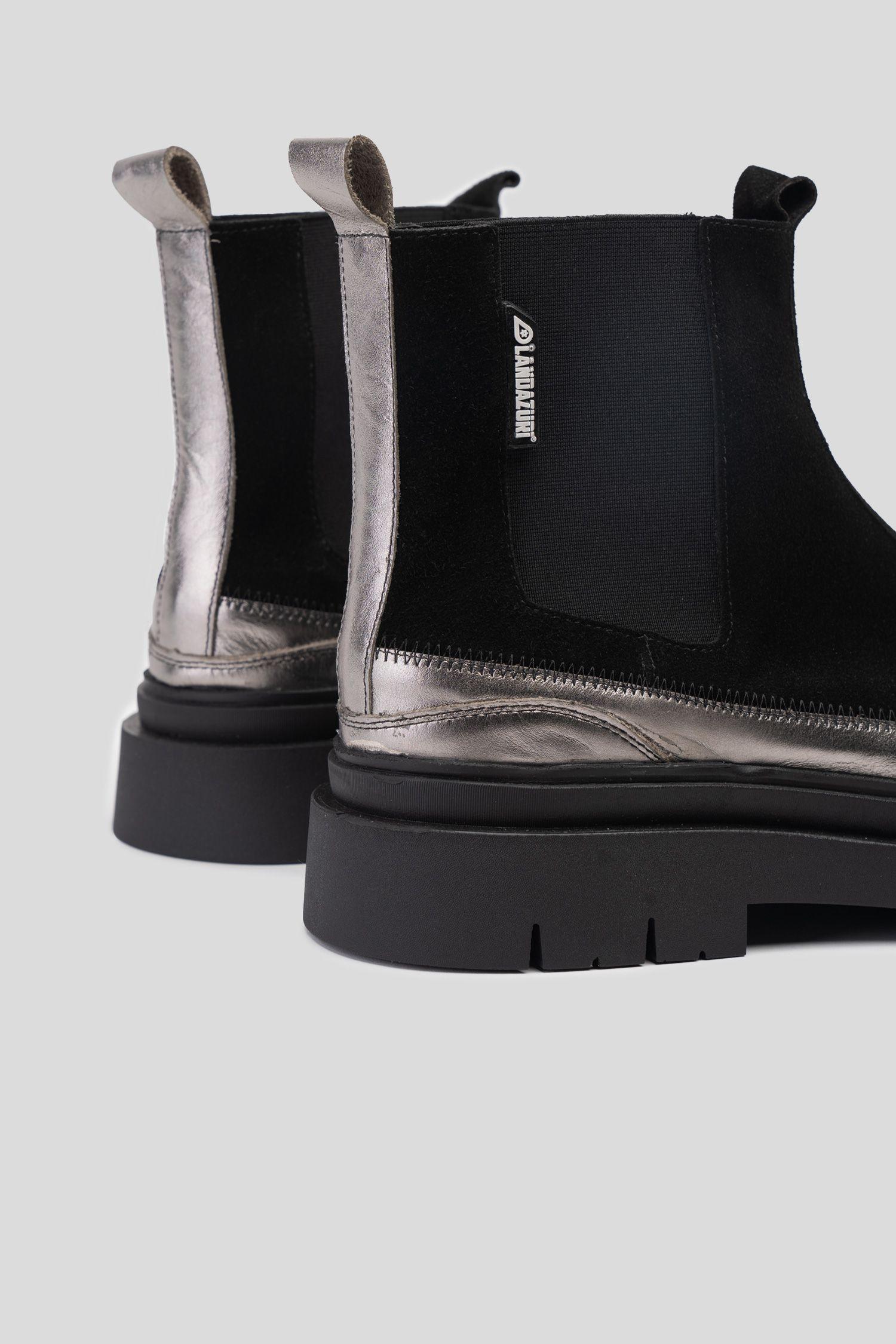 Botín Cuero Gaff Negro Plata Landazuri-4