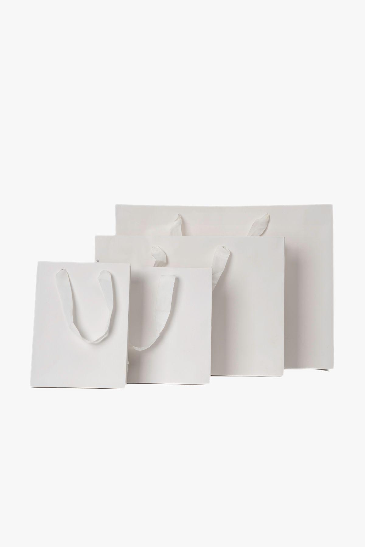 Pack 10 Bolsa de Lujo Couché Tamaño 30x40x12 cm Blanco Chinitown-2
