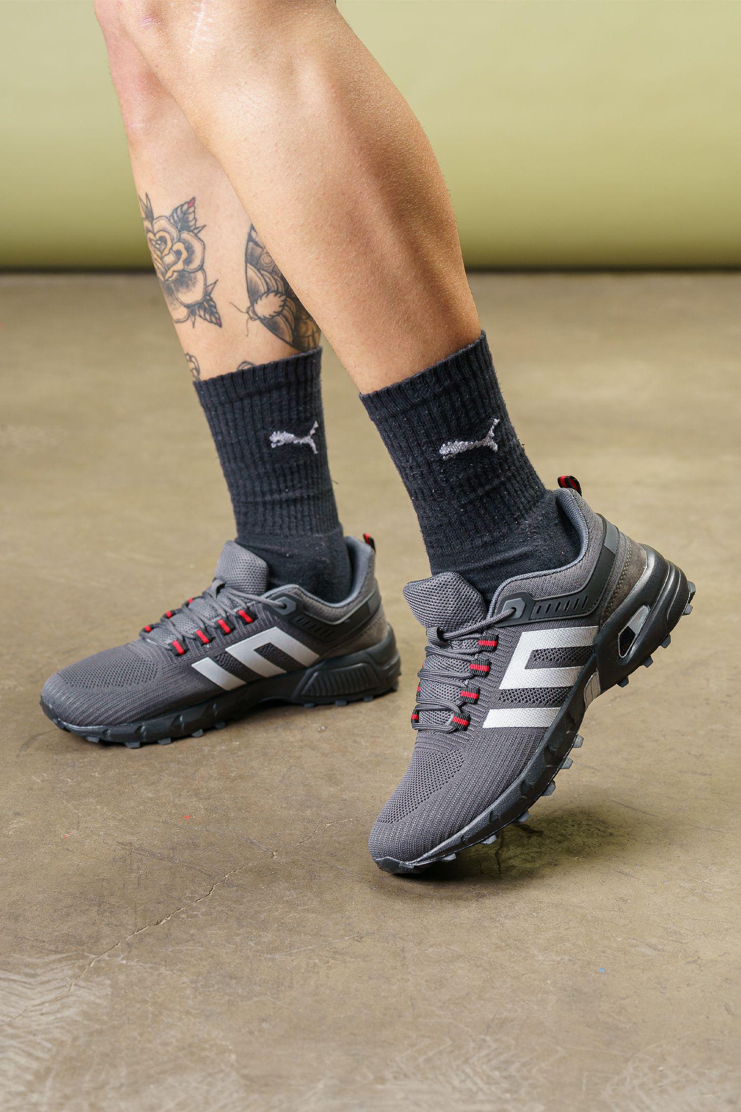 Zapatilla Hombre Gris Negro Burke Chinitown-3