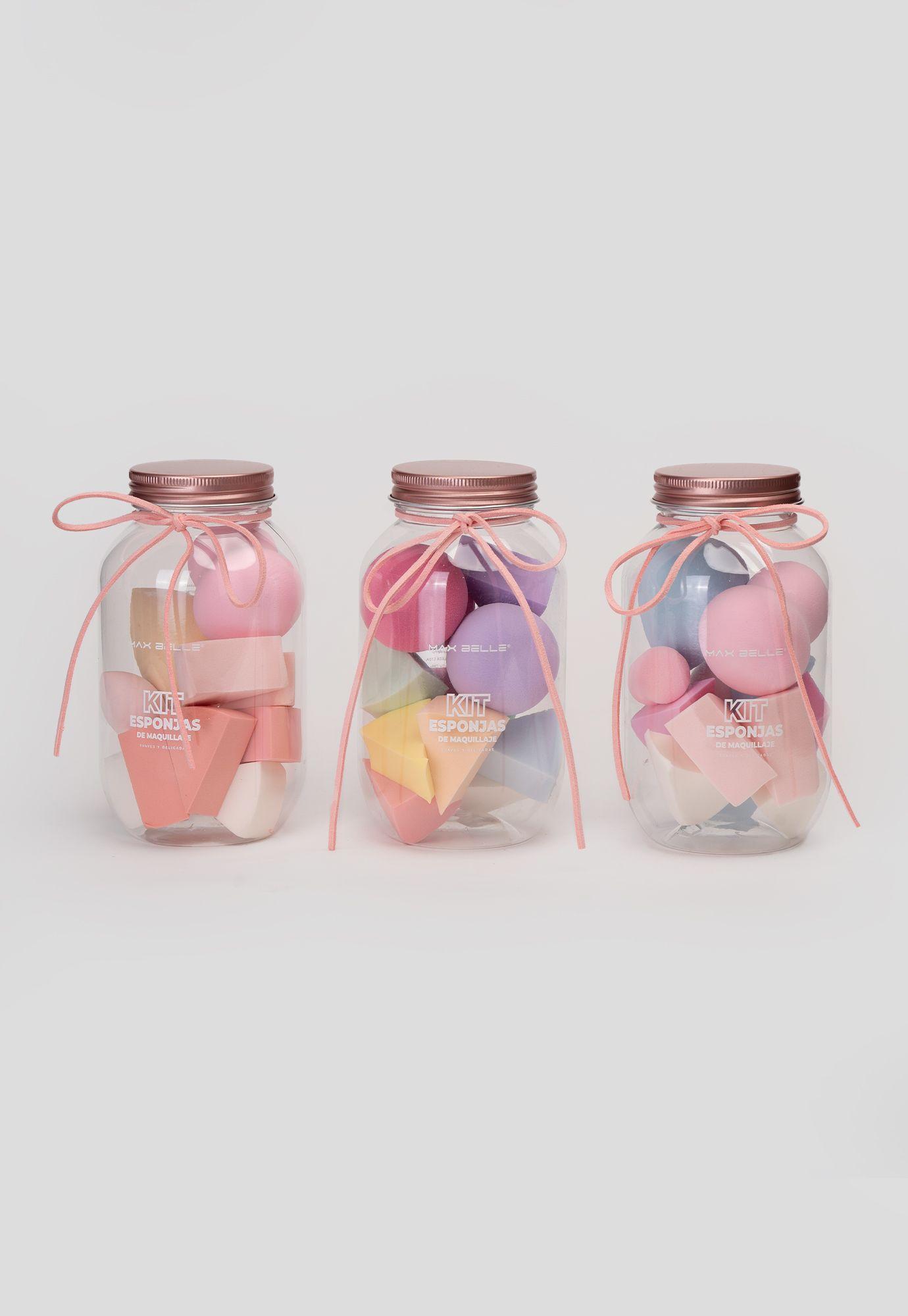 Set Esponjas Maquillaje Multicolor en Frasco Chinitown-1