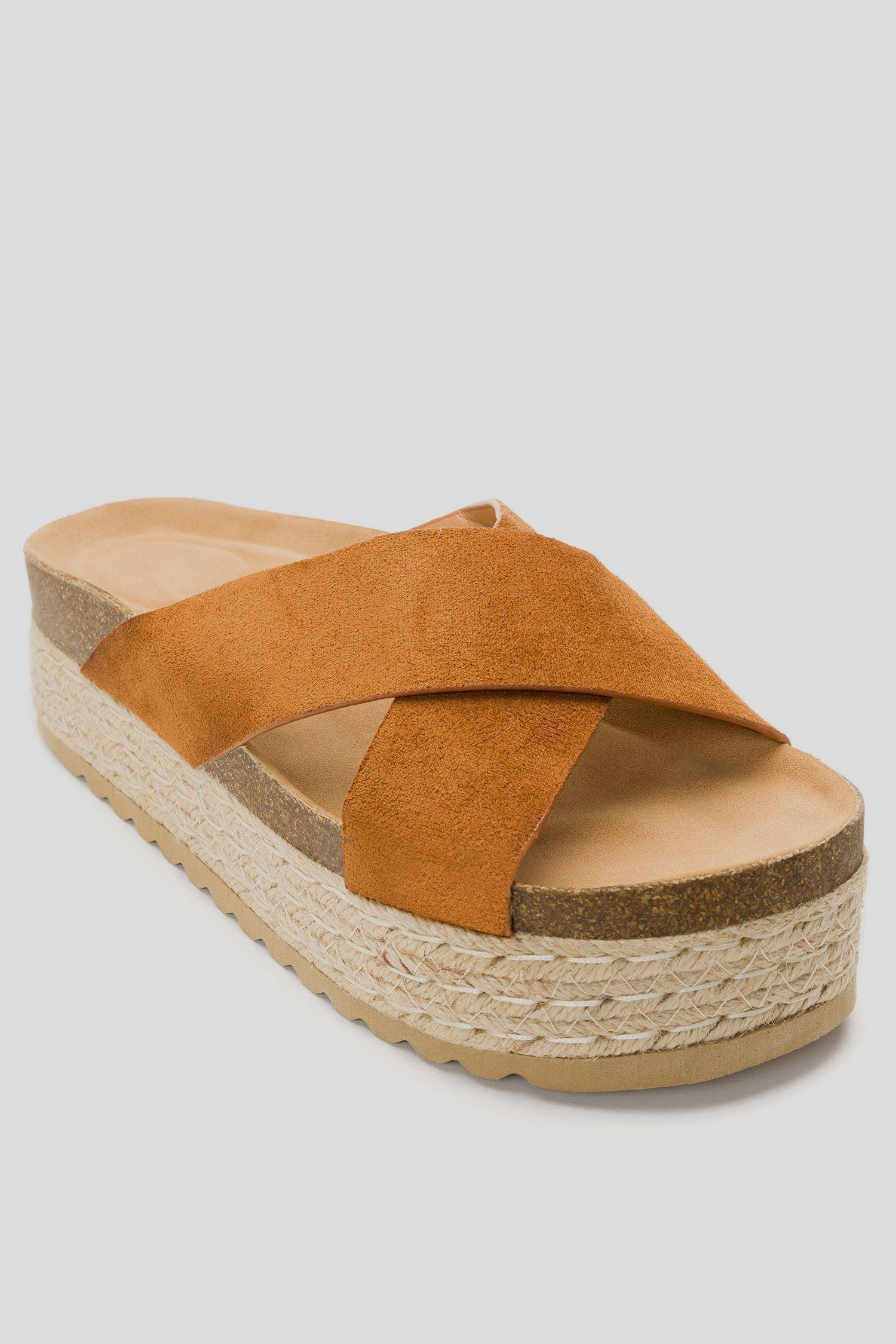 Sandalia Mujer Camel Serra Chancleta-2