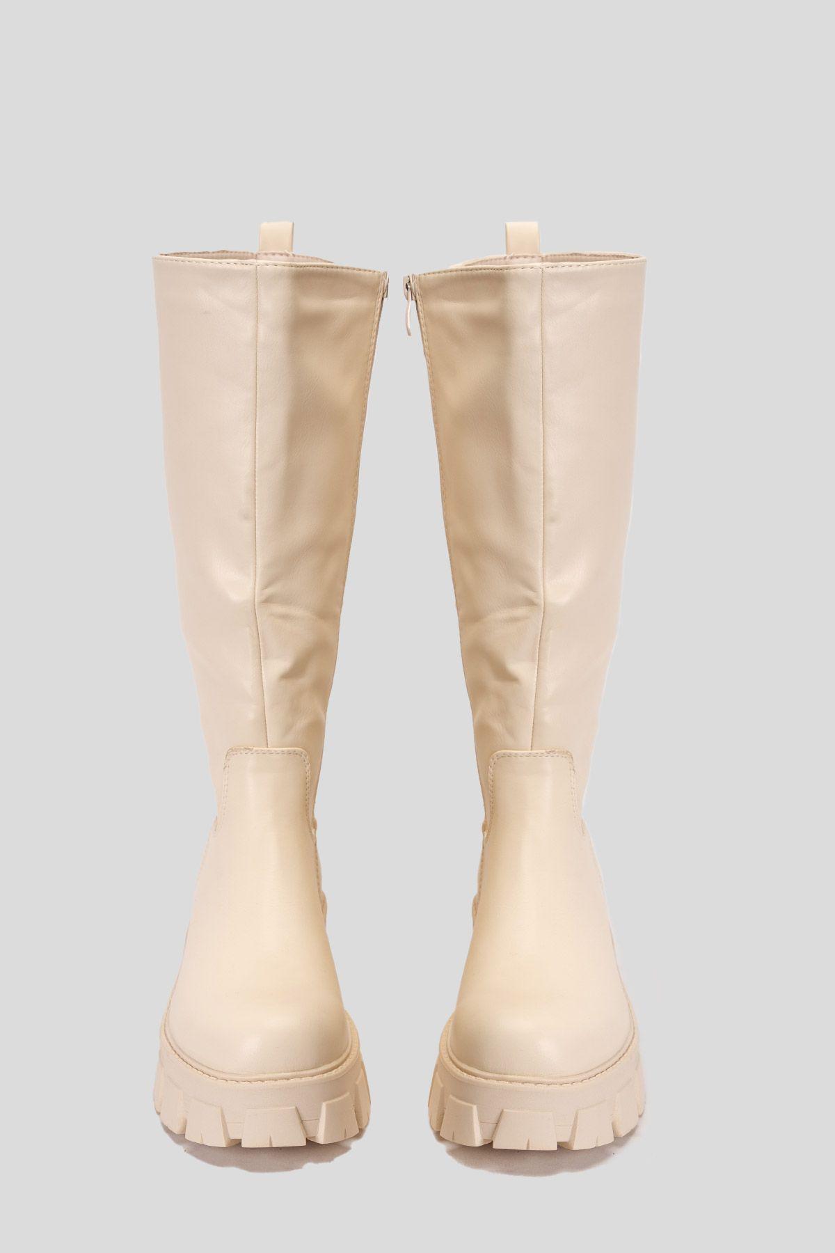 Bota Larga Mujer Blanco Siggy Chinitown-2
