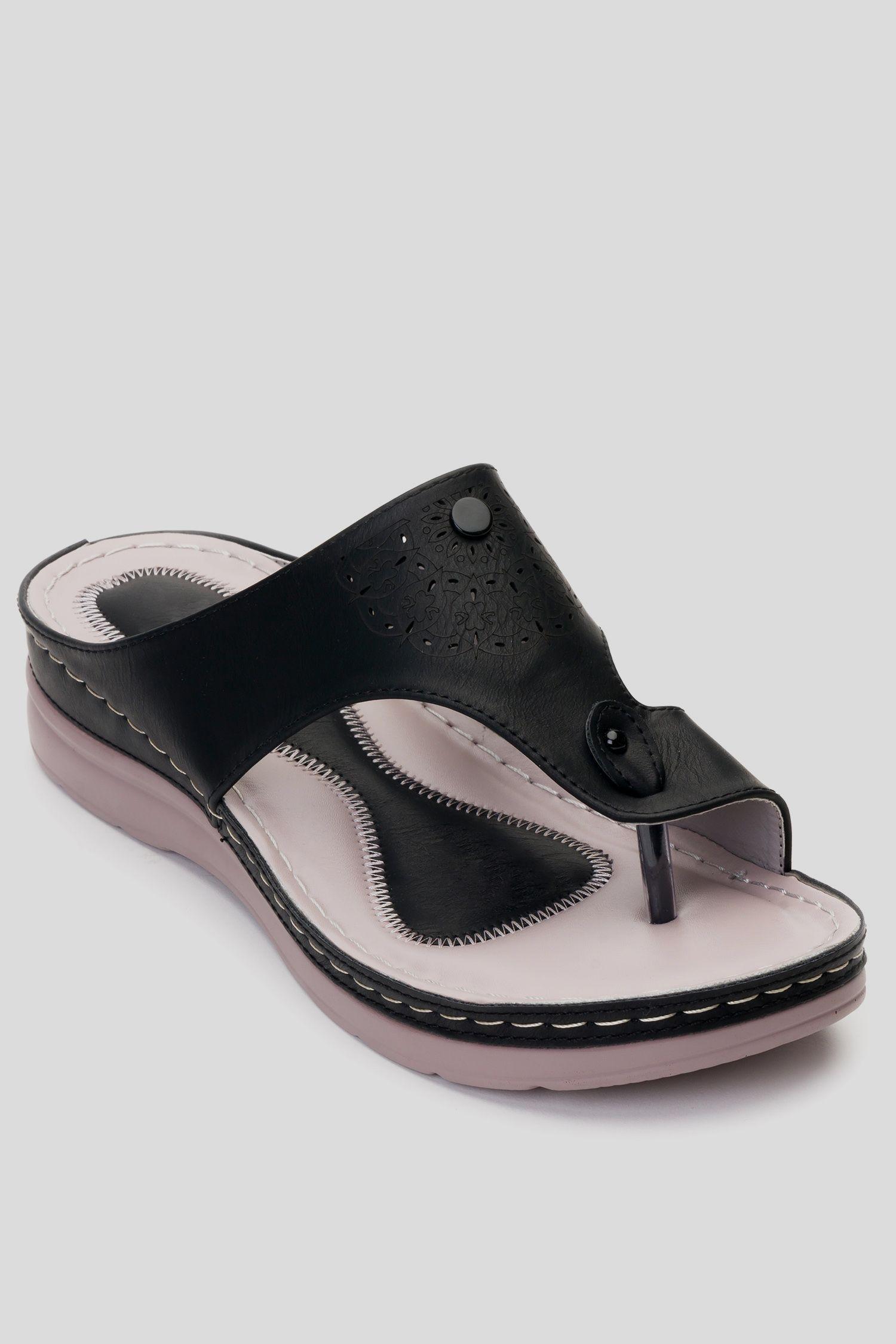 Sandalia Mujer Negro Kibo Chancleta-2