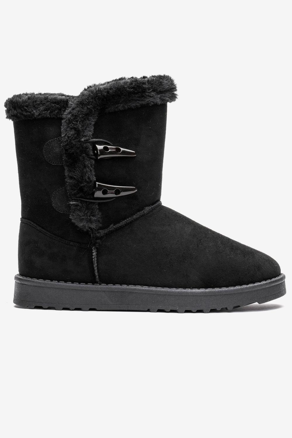 Bota Mujer Negro Felpu Chancleta-0