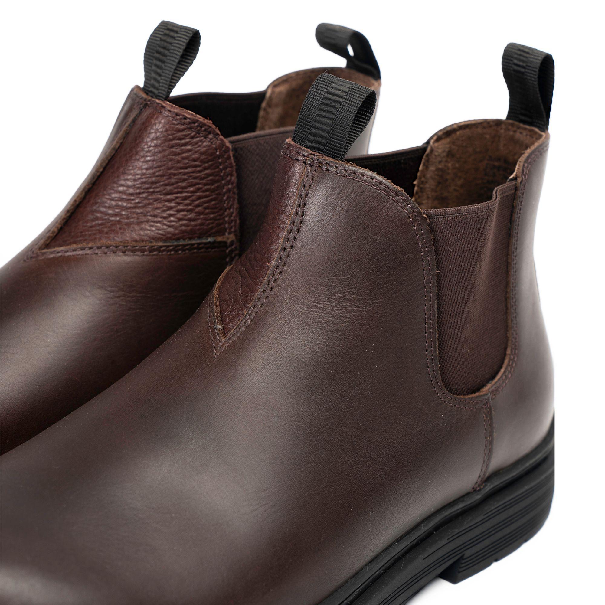 Botín Cuero Hombre Arno Café Oscuro Zameta-3