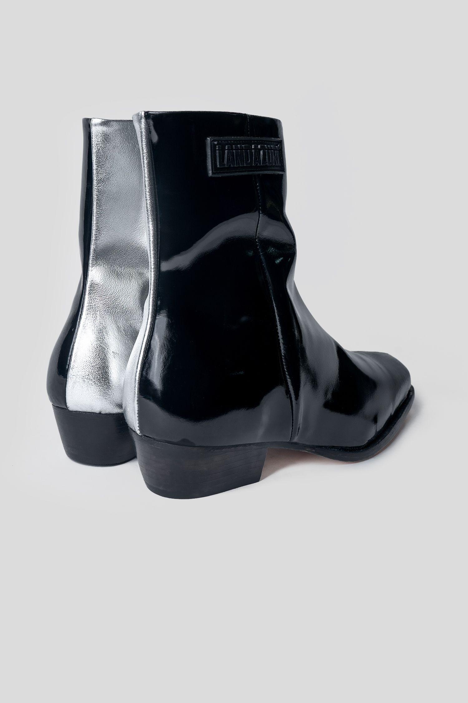 Botín Cuero Poseidón Plata Landazuri-2