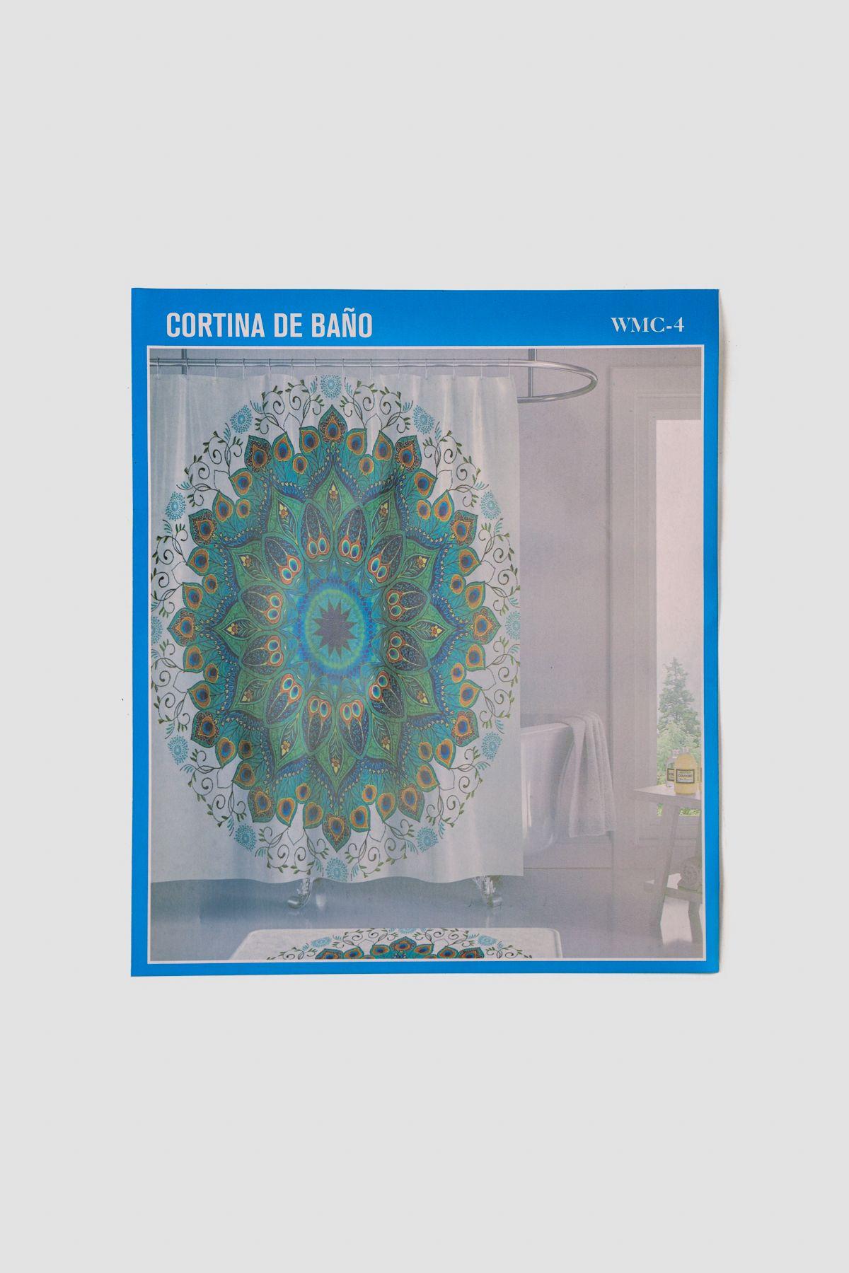 Cortina de Ducha Con Argollas Mandala Estampada Chinitown-0