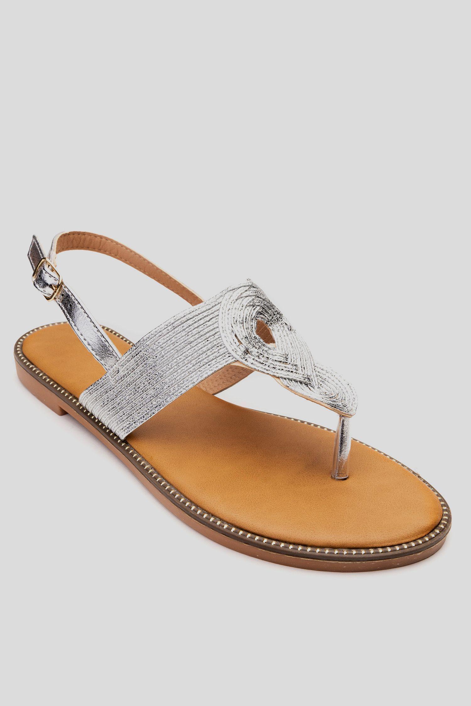 Sandalia Mujer Plateado Gala Chancleta-2