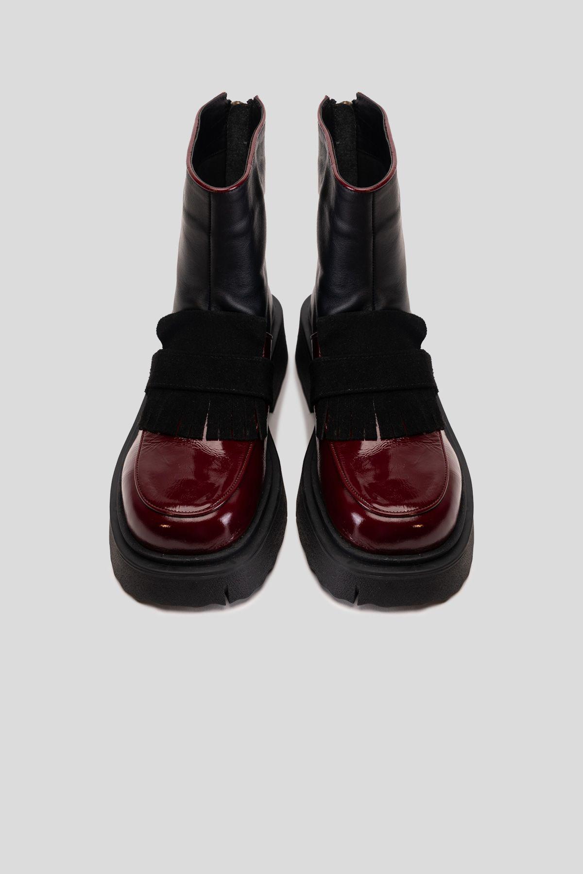 Botín Cuero V004 Rojo Landazuri-2