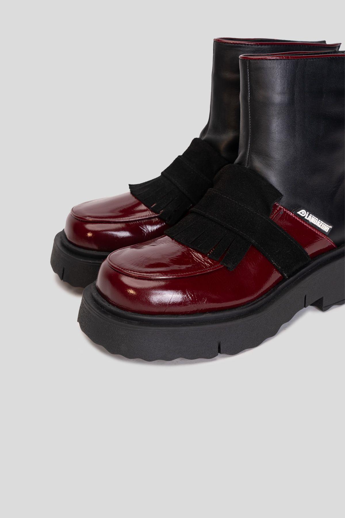 Botín Cuero V004 Rojo Landazuri-5