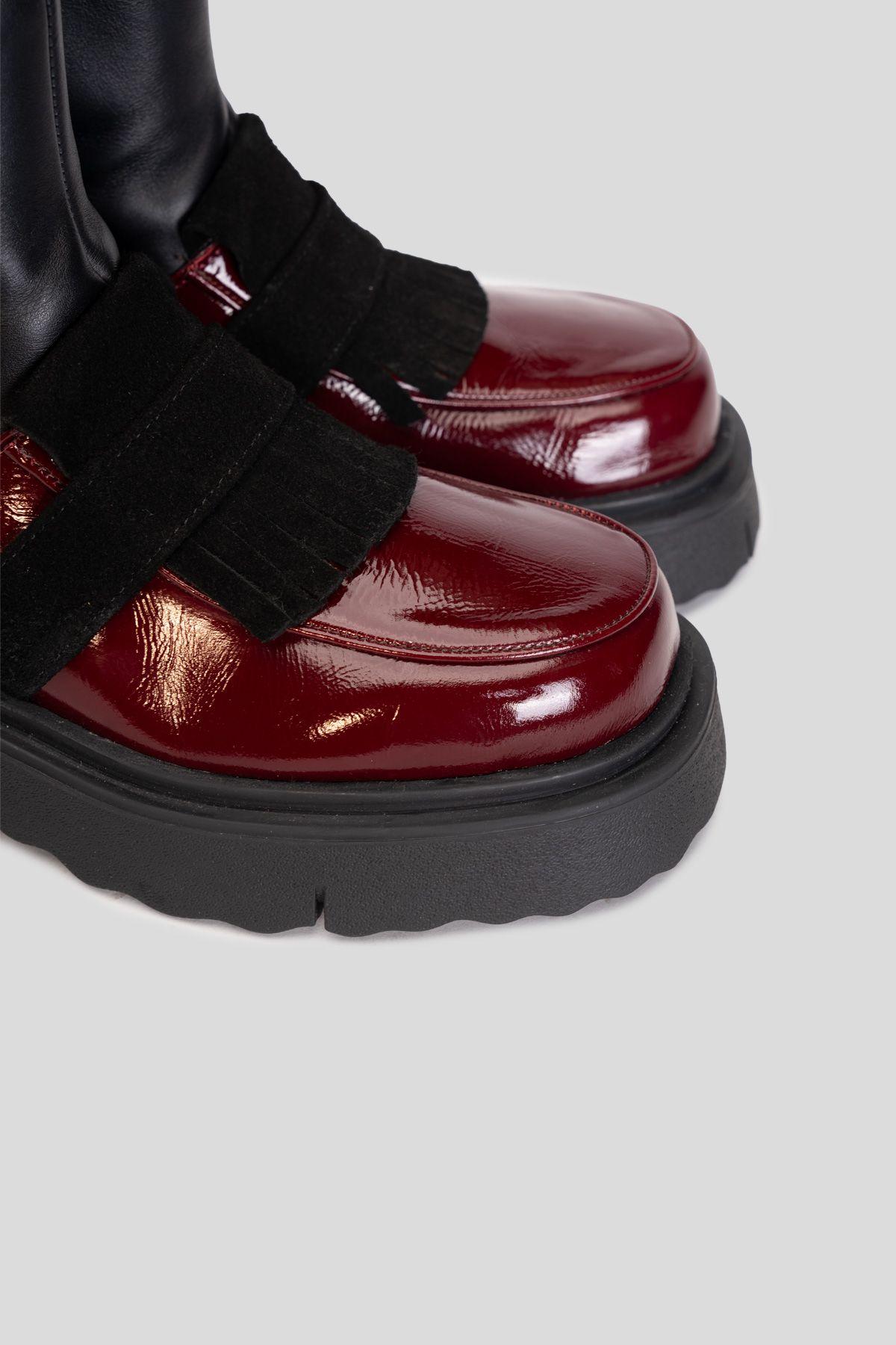 Botín Cuero V004 Rojo Landazuri-6