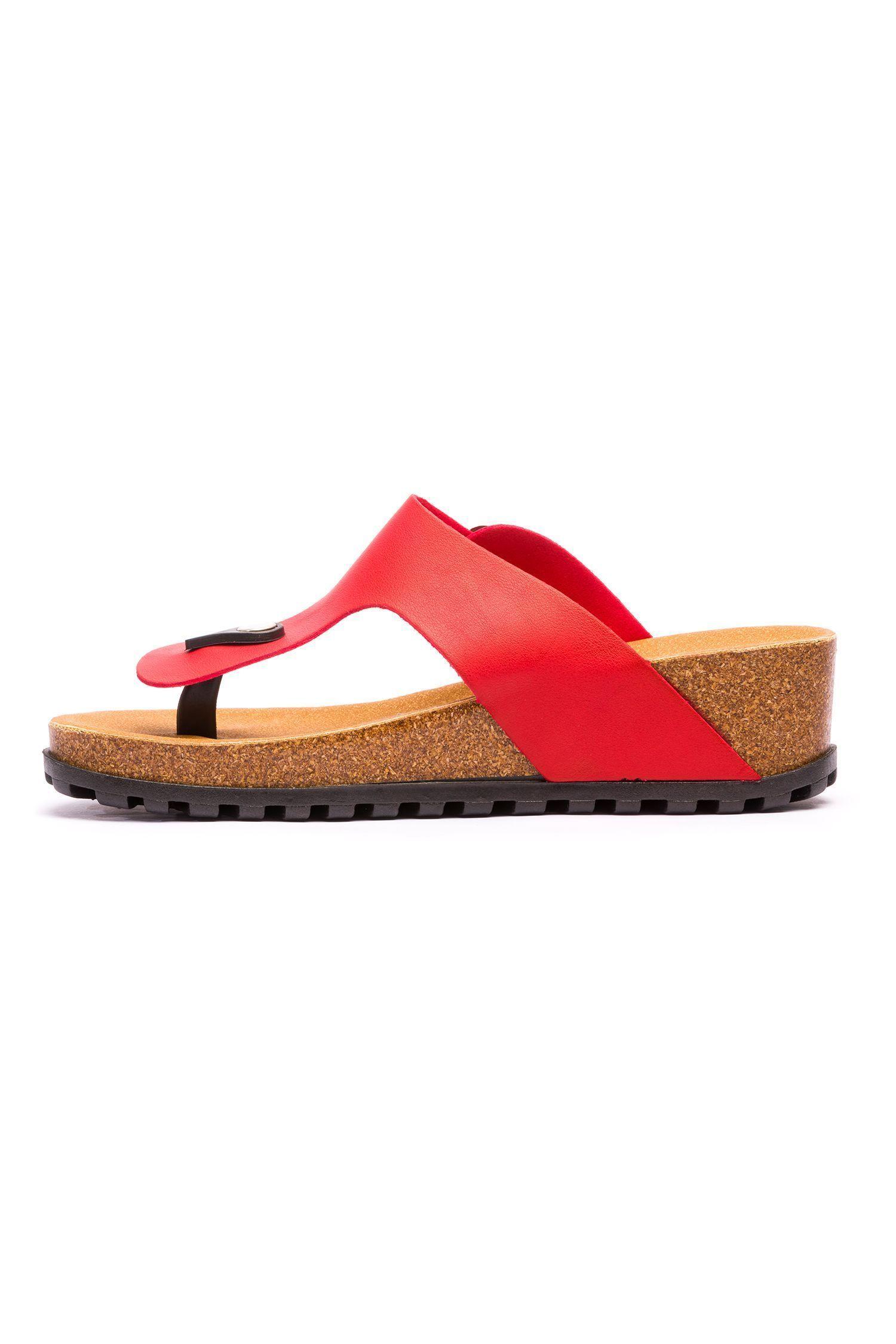 Sandalia Mujer Rojo Razo Chancleta-1