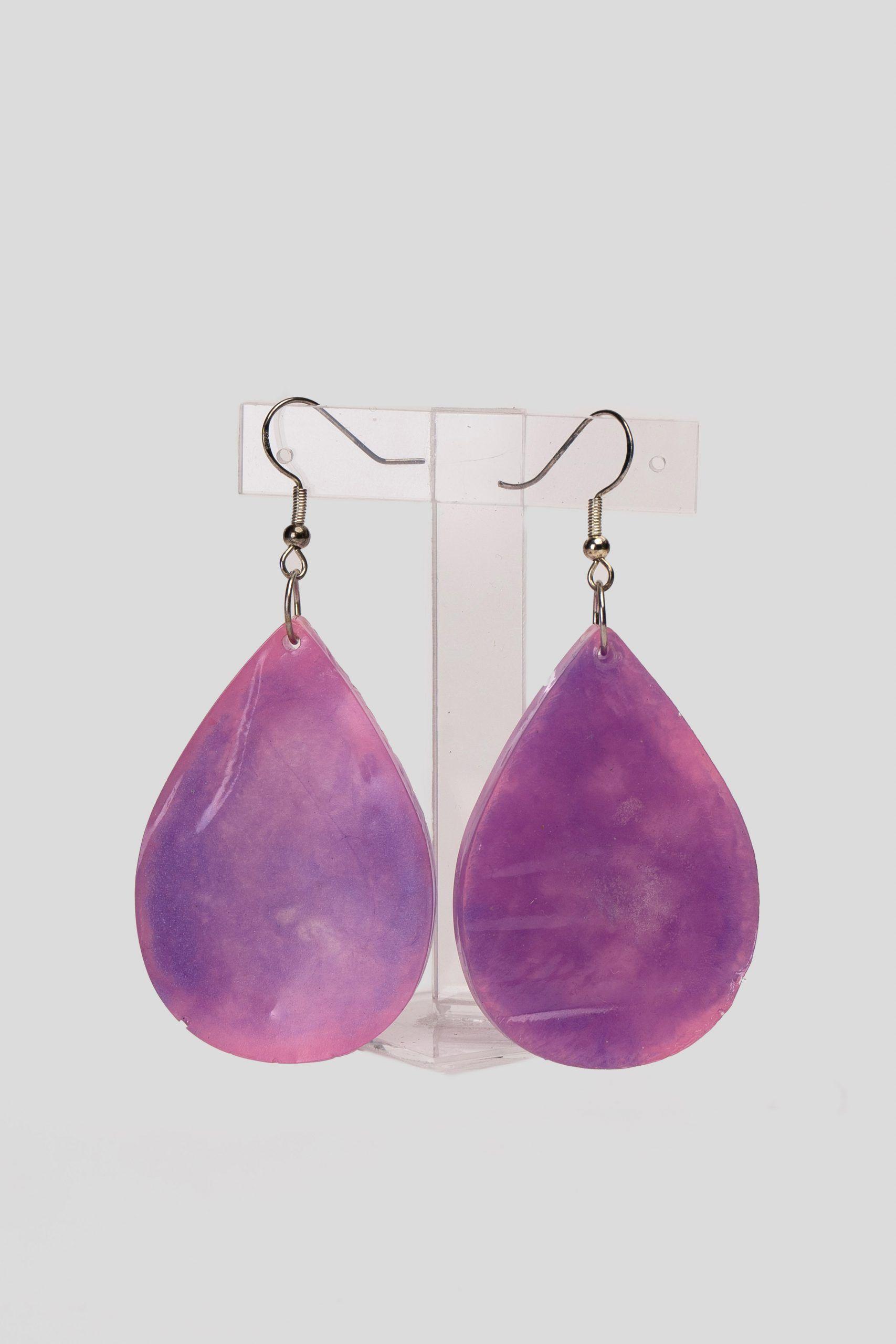 Pendientes Colgantes Diseño Gotas Lila Zameta By Lina-0