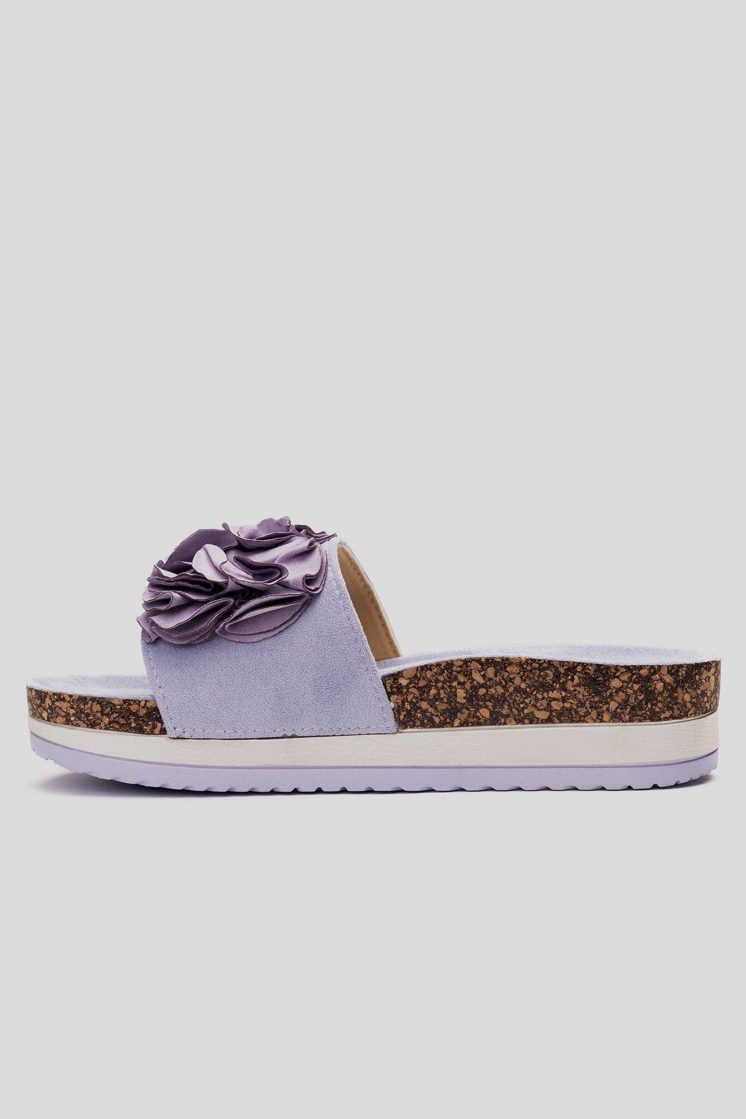 Sandalia Mujer Morado Flowers Chancleta-1