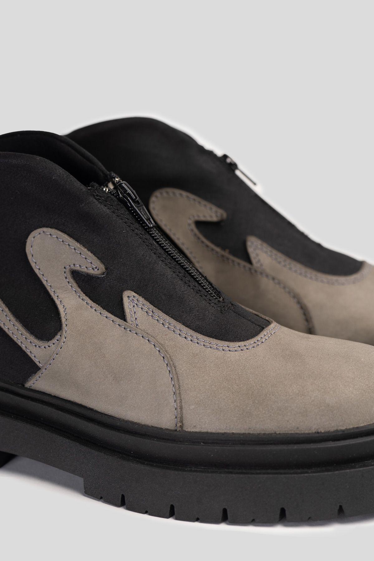 Zapatilla Cuero Cygnus Grafito Landazuri-4