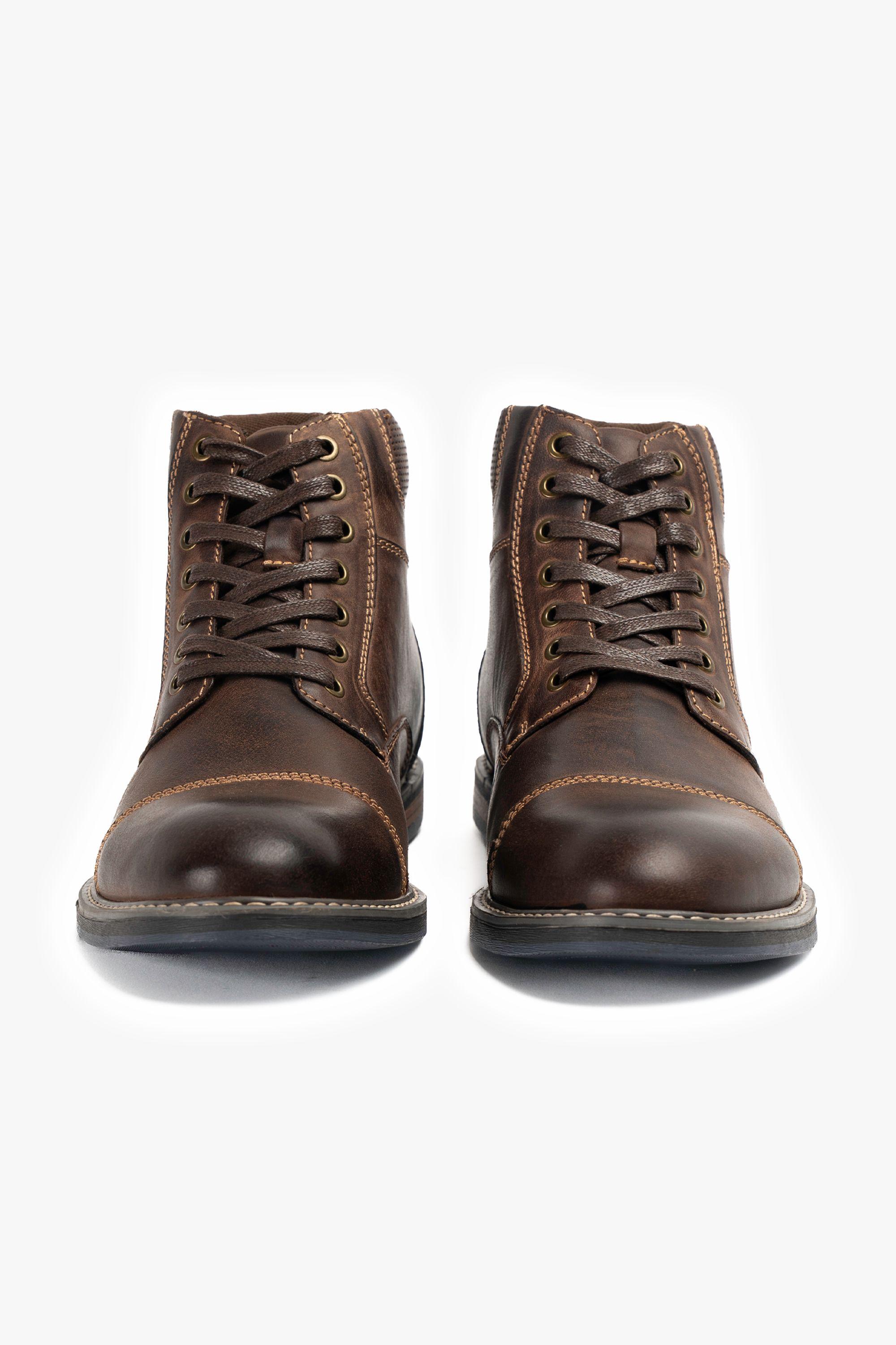 Botín Cuero Hombre Ambros Café Oscuro Zameta-2