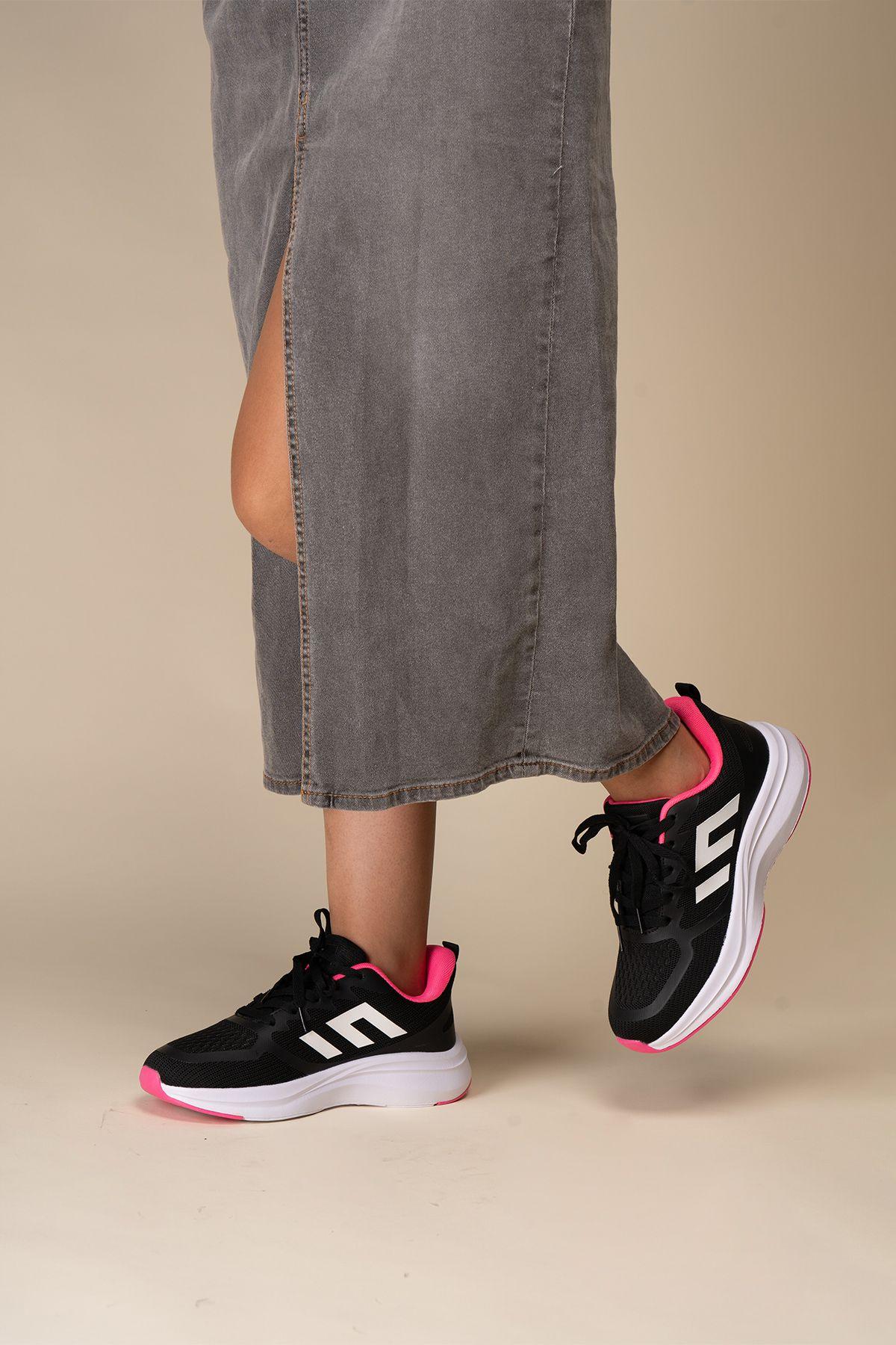 Zapatilla Mujer Negro Rosado Leone Chinitown-5