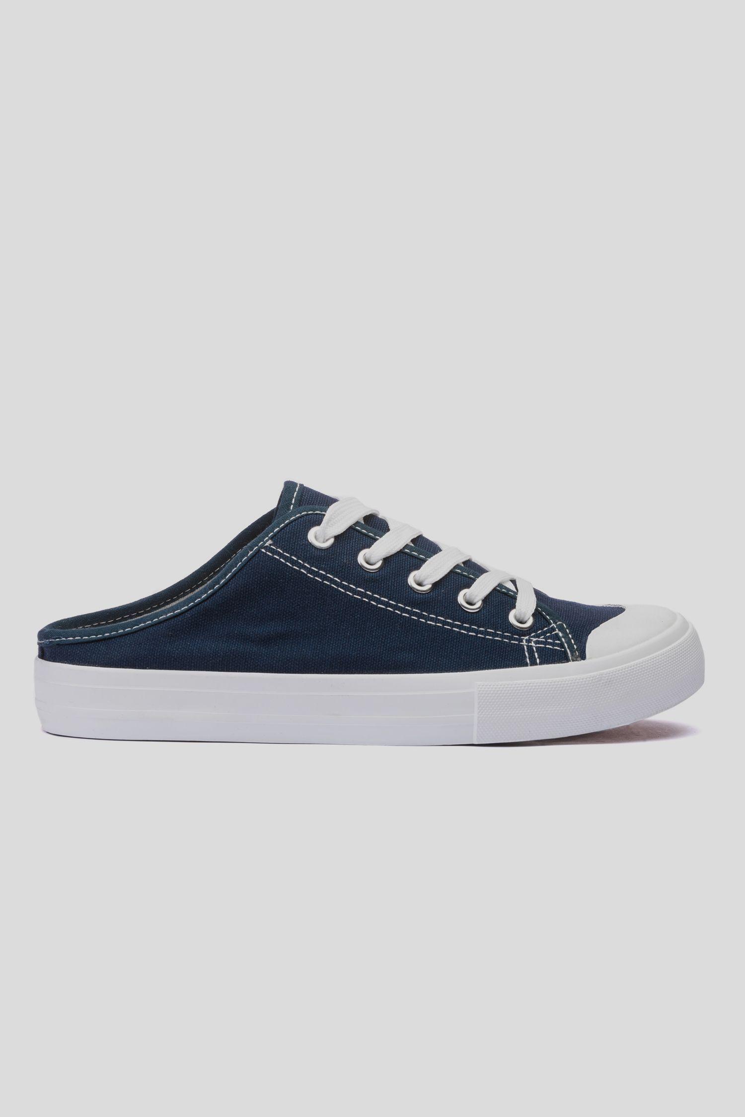Zapatilla Mujer Azul Mule Chancleta-0
