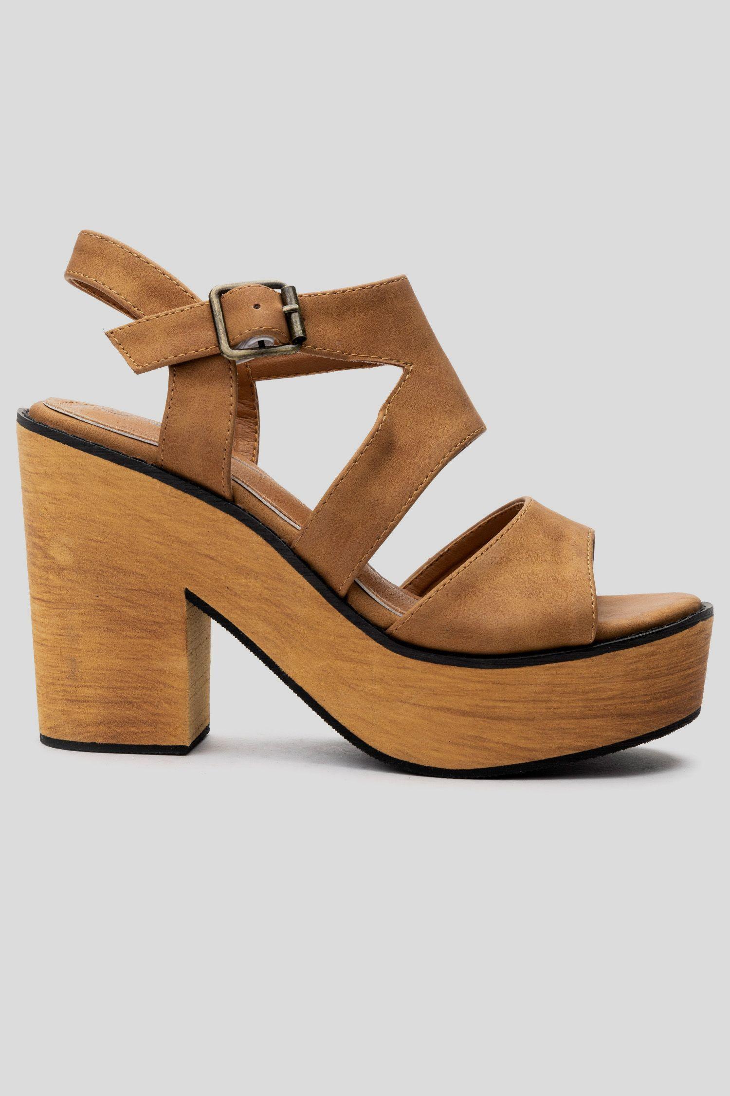 Sandalia Mujer Camel Georgia Chancleta-0