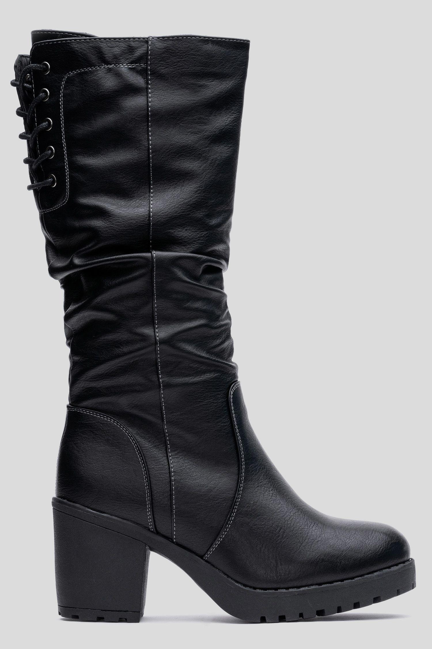 Bota Mujer Negro Lisa Chancleta-0
