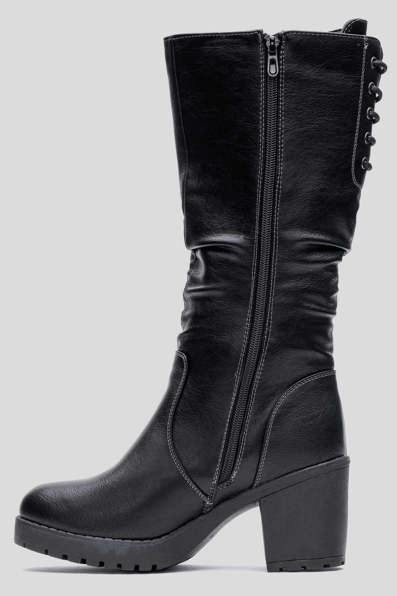 Bota Mujer Negro Lisa Chancleta-1
