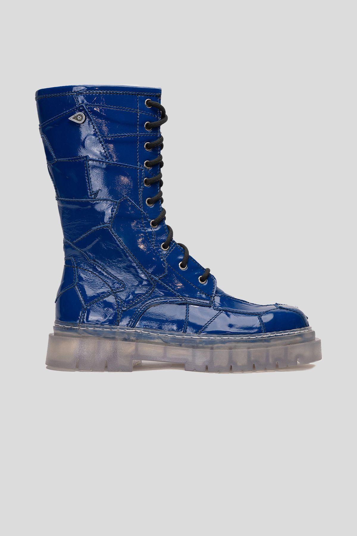 Bota Cuero Samurai Constructor Azul Cristal Landazuri-0