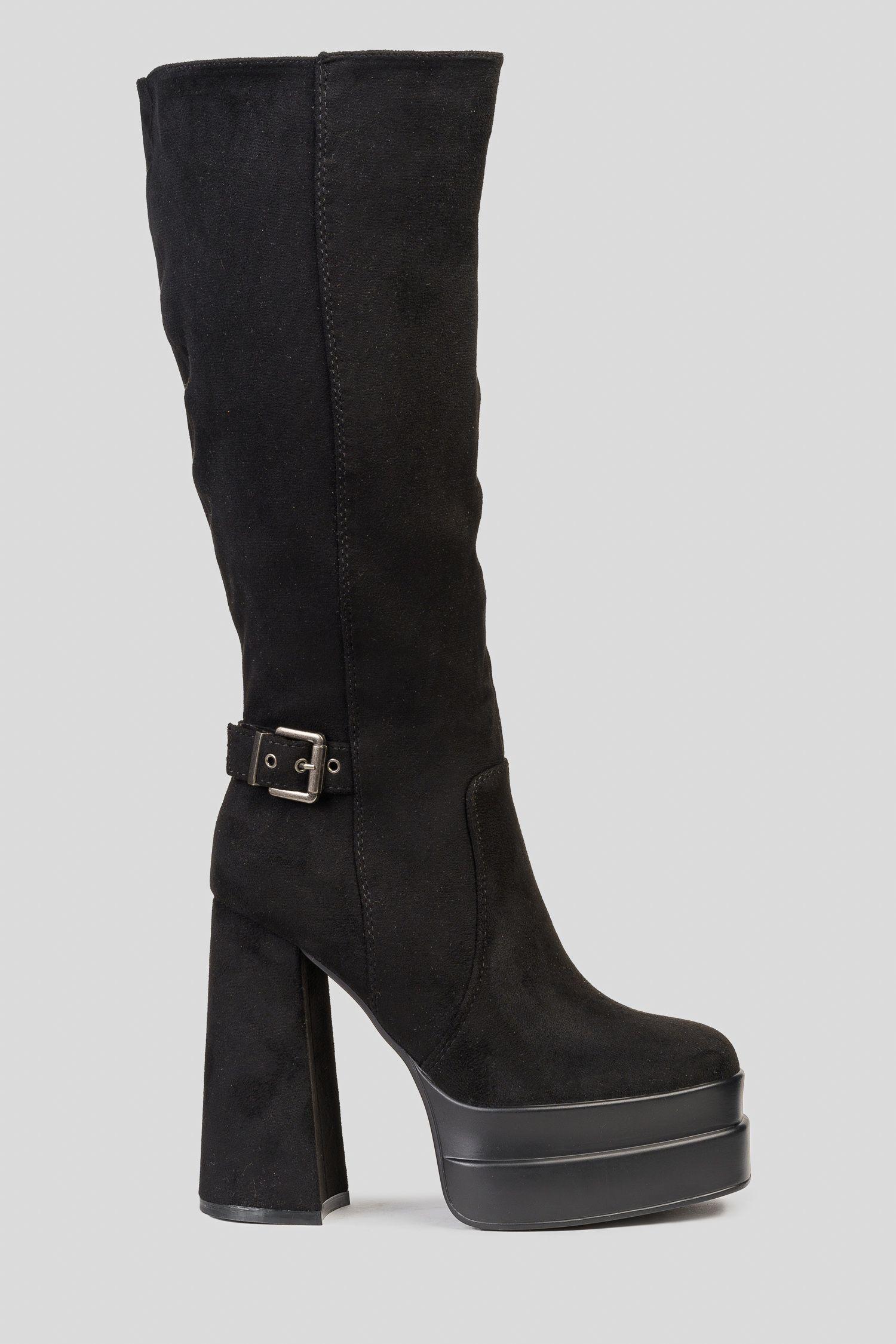 Bota Mujer Negro Gamuza Emiko Boteli-0