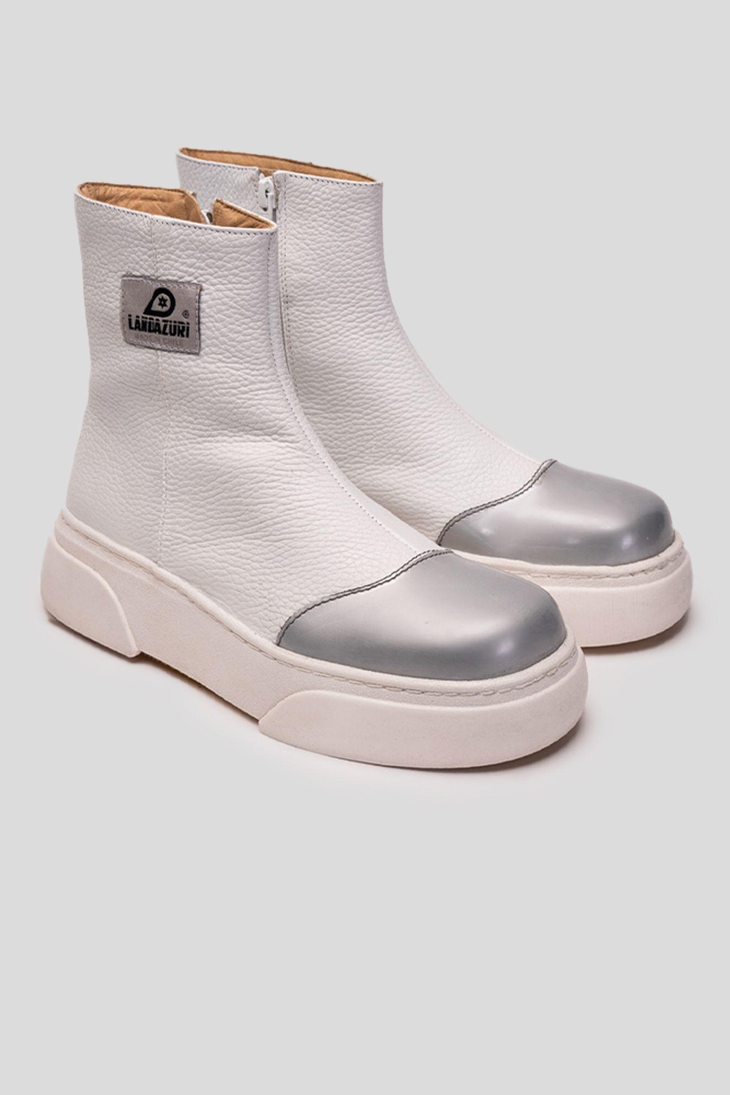 Zapatilla Cuero Frigg Blanco Plata Landazuri-1