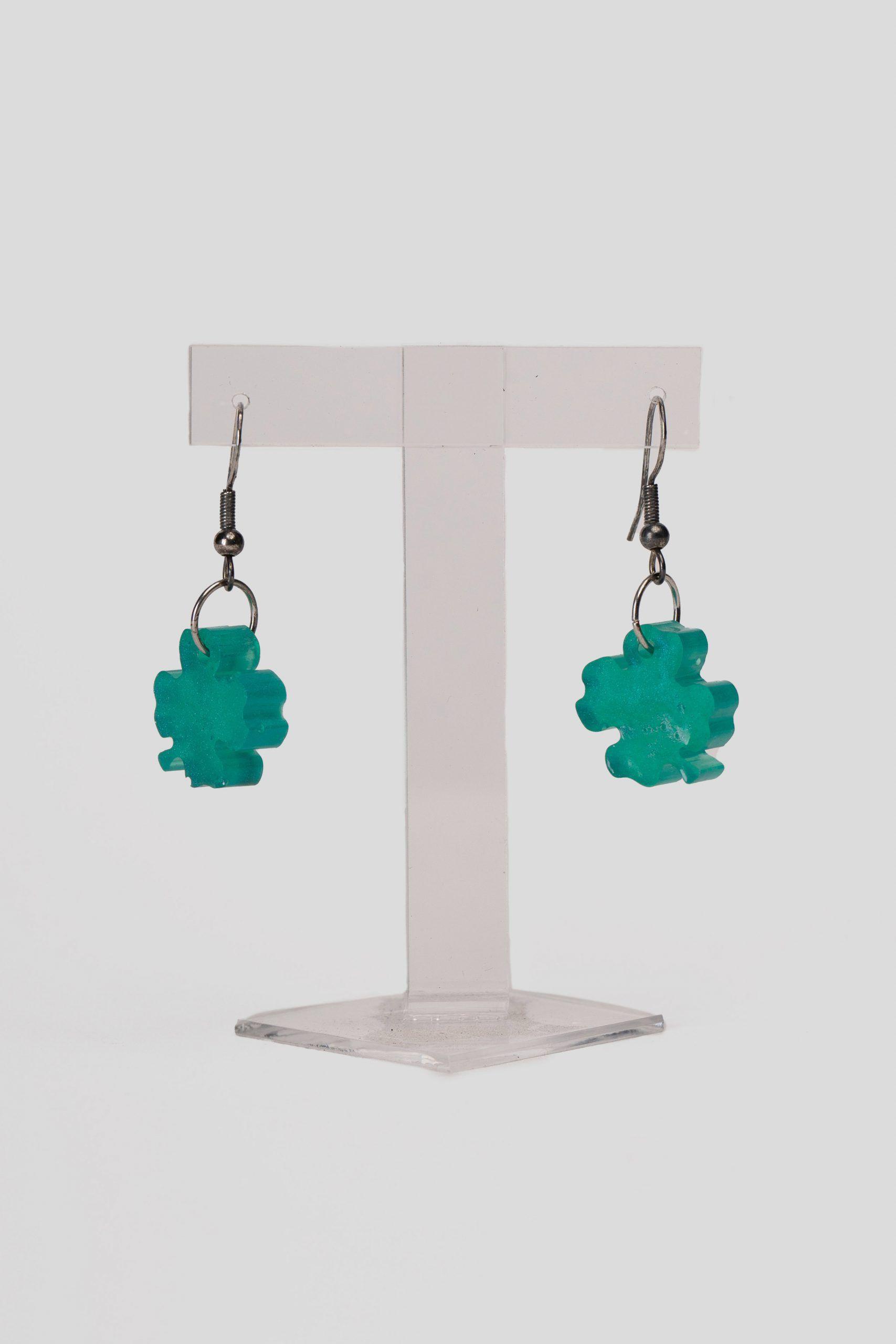 Pendientes Colgantes Diseño Trebol Cian Zameta By Lina-0